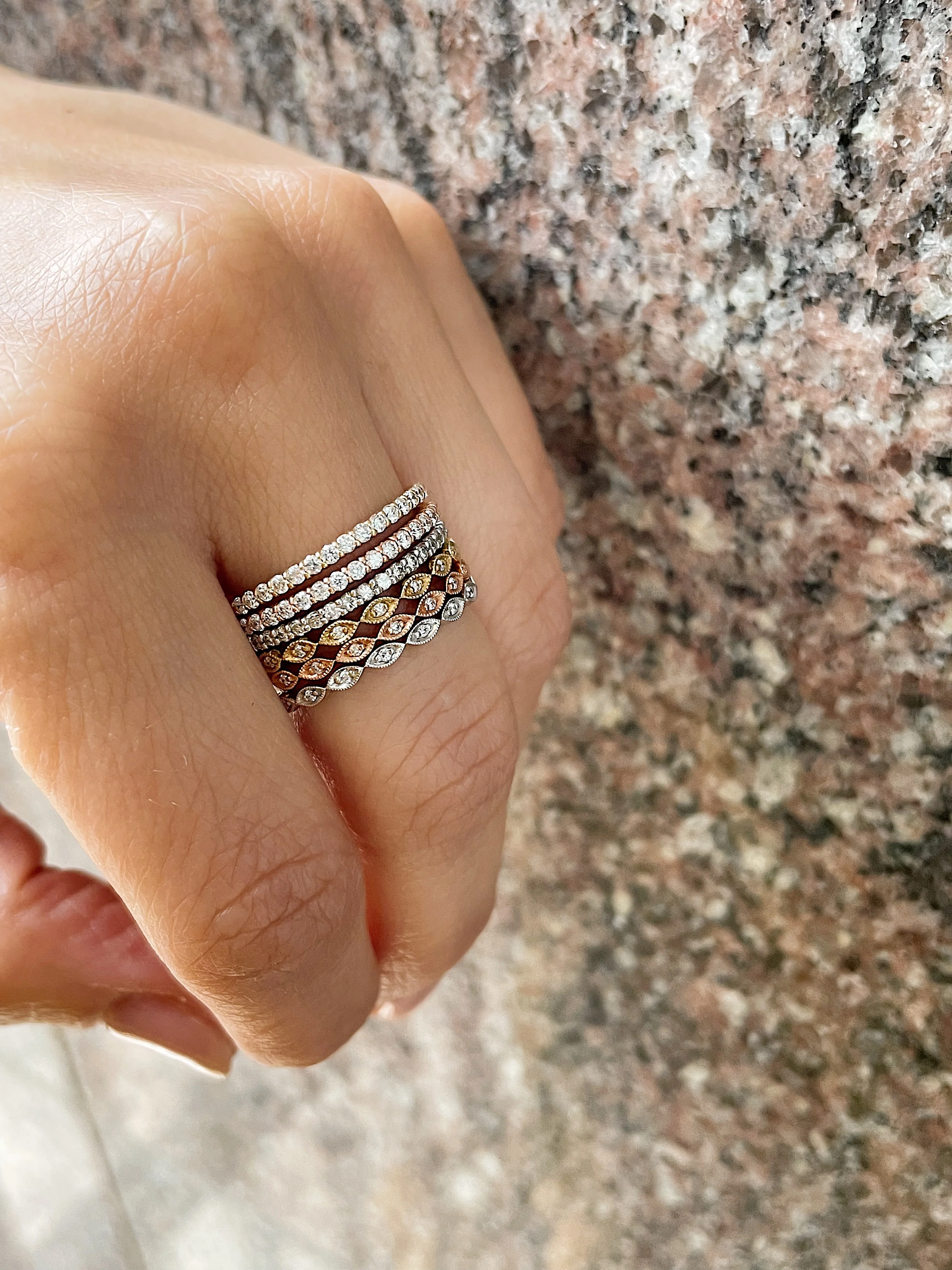 14k Micro Marquise Diamond Band - Image 8