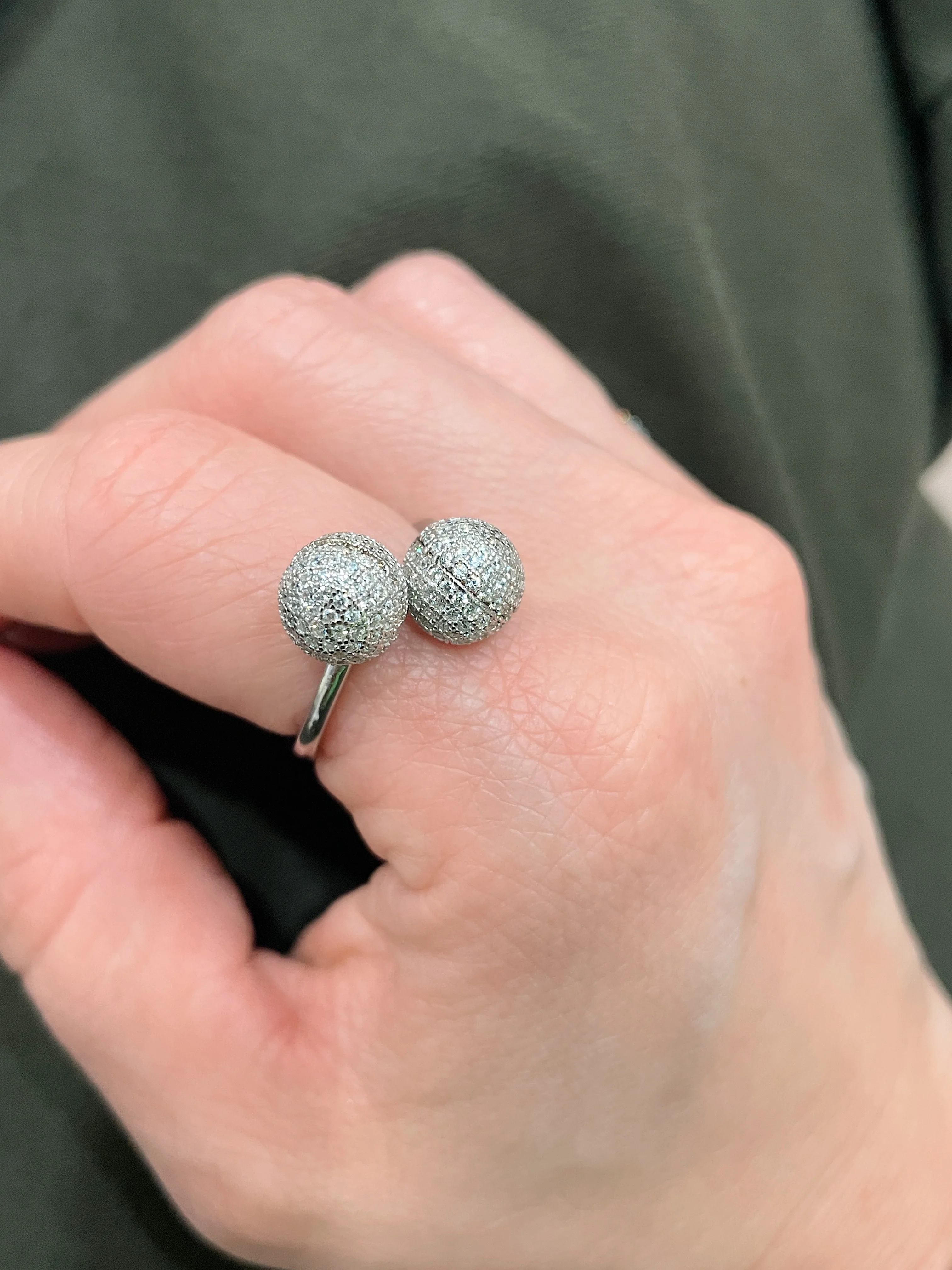 Sterling Silver Double Twist Ball Ring - Image 6