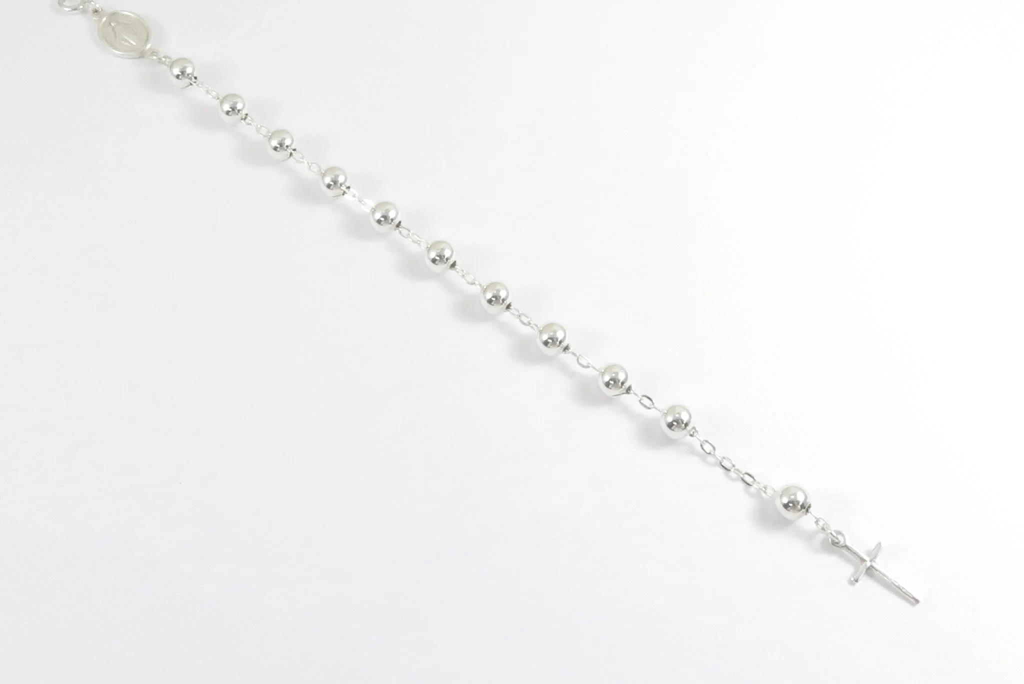 Sterling Silver Rosary Bead Bracelet - Image 3