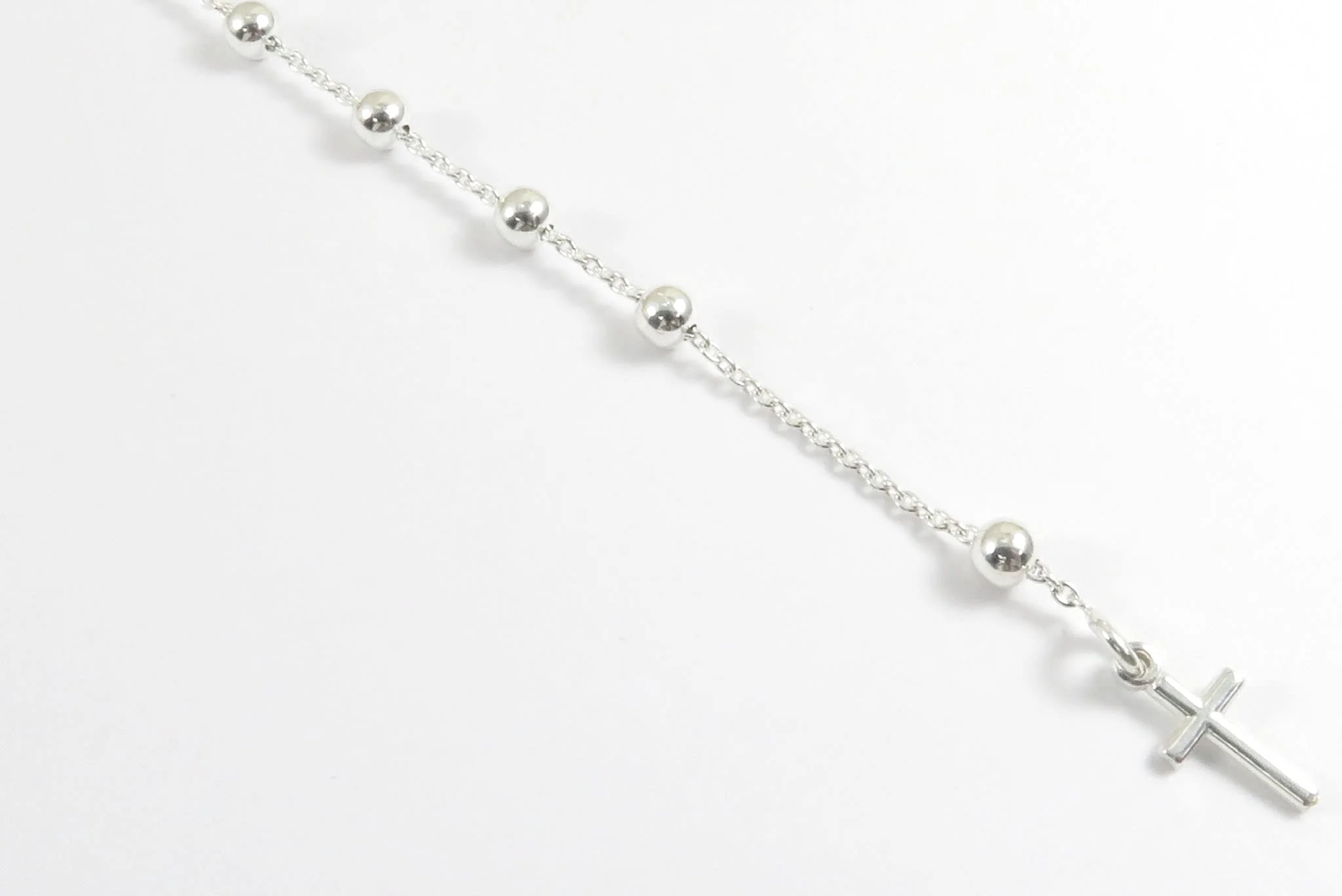 Sterling Silver Rosary Bead Bracelet - Image 6
