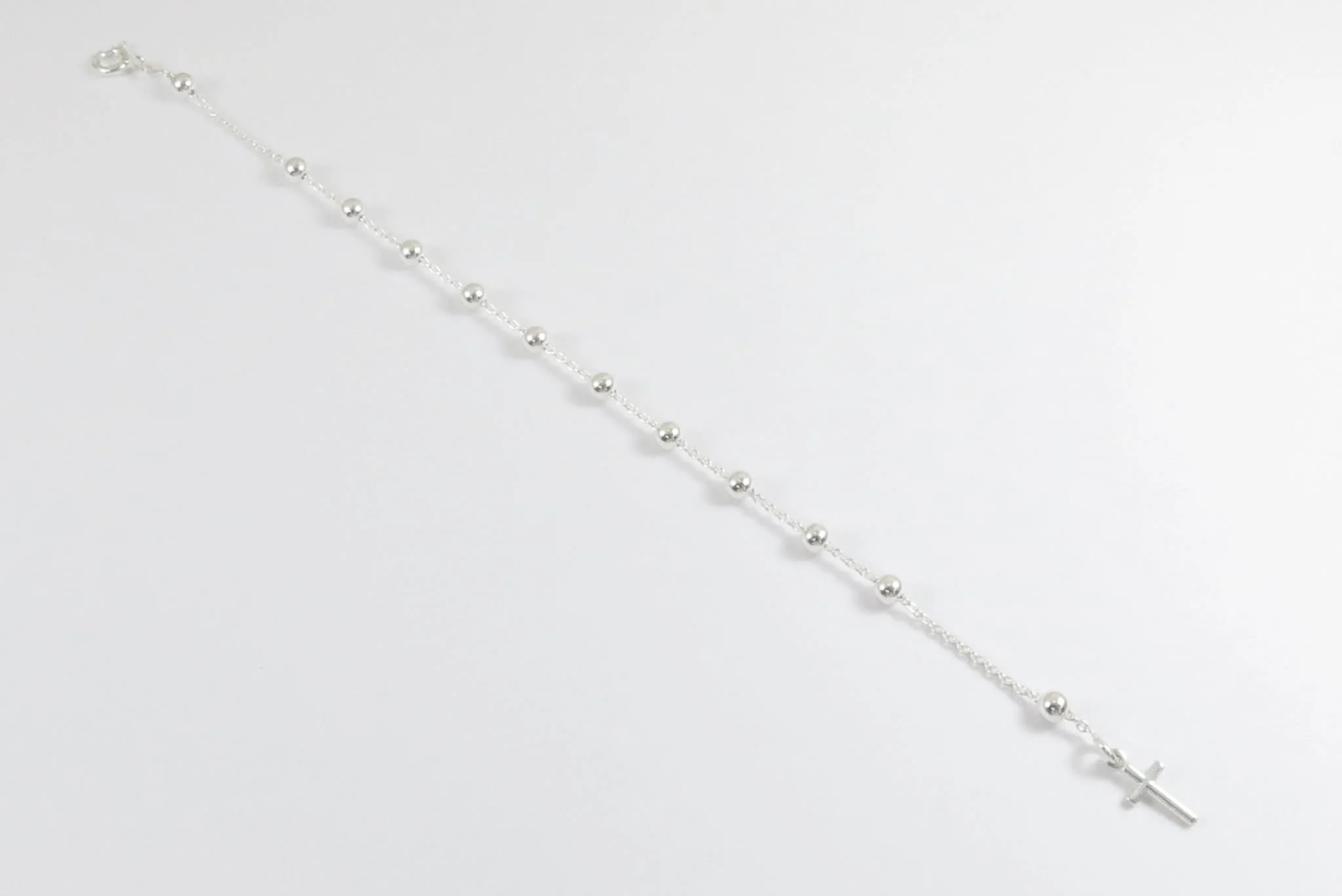 Sterling Silver Rosary Bead Bracelet - Image 7