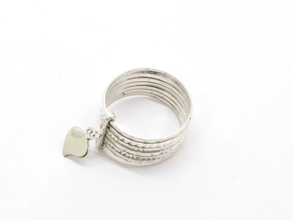 Sterling Silver Seven Day Ring with Heart - Image 6