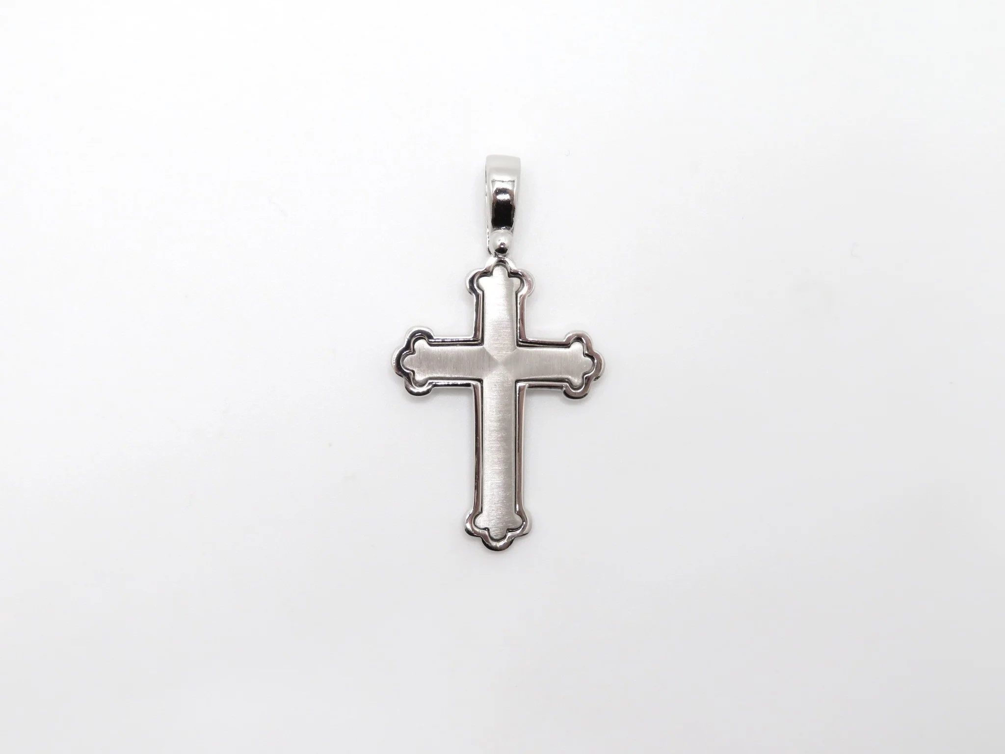 Sterling Silver Mid Size Budded Cross Pendant