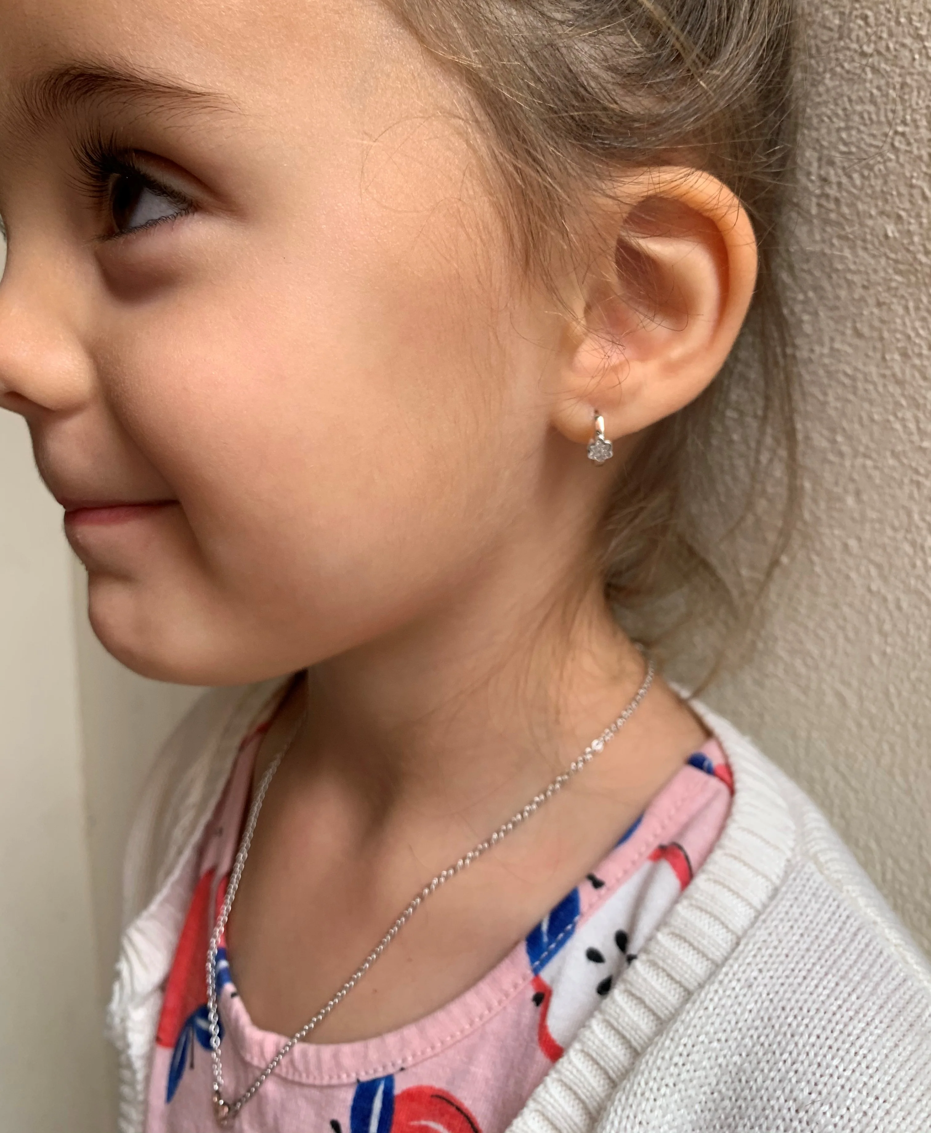 Sterling Silver Flower Huggies - Image 4