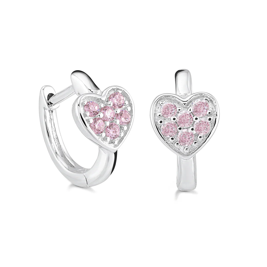 Sterling Silver Heart Huggies