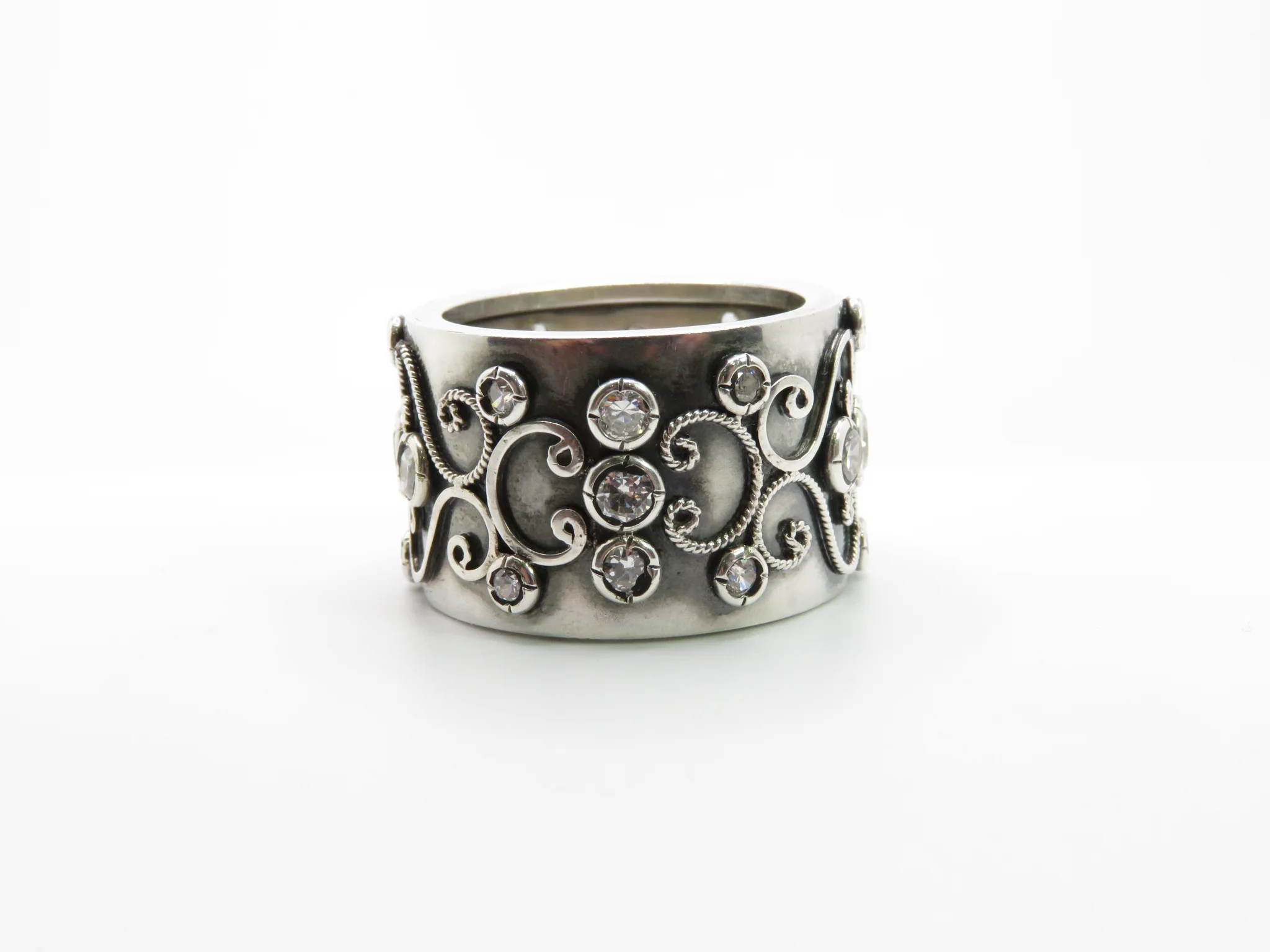 Sterling Silver Chunky Scroll Eternity