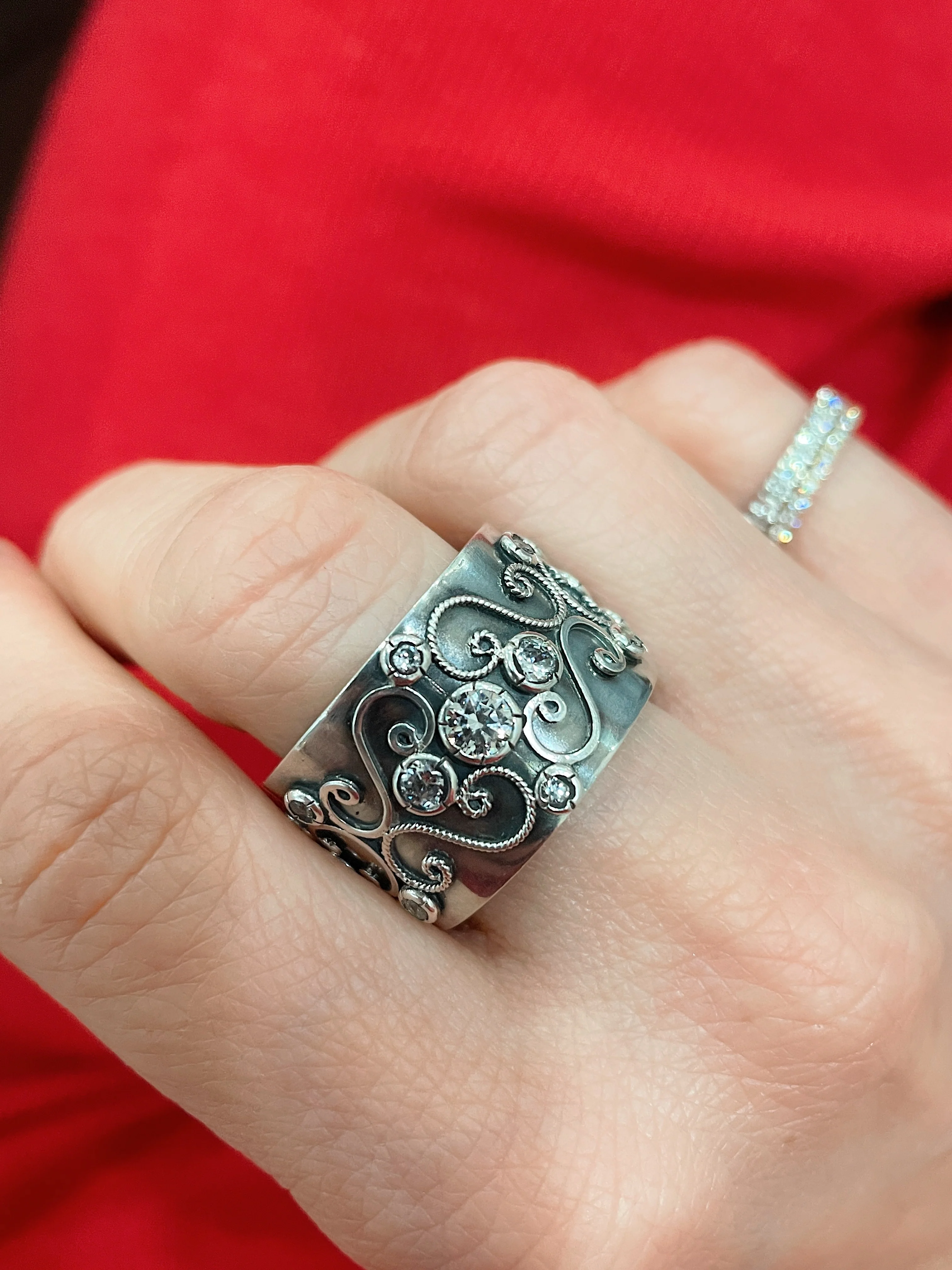 Sterling Silver Chunky Scroll Eternity - Image 2