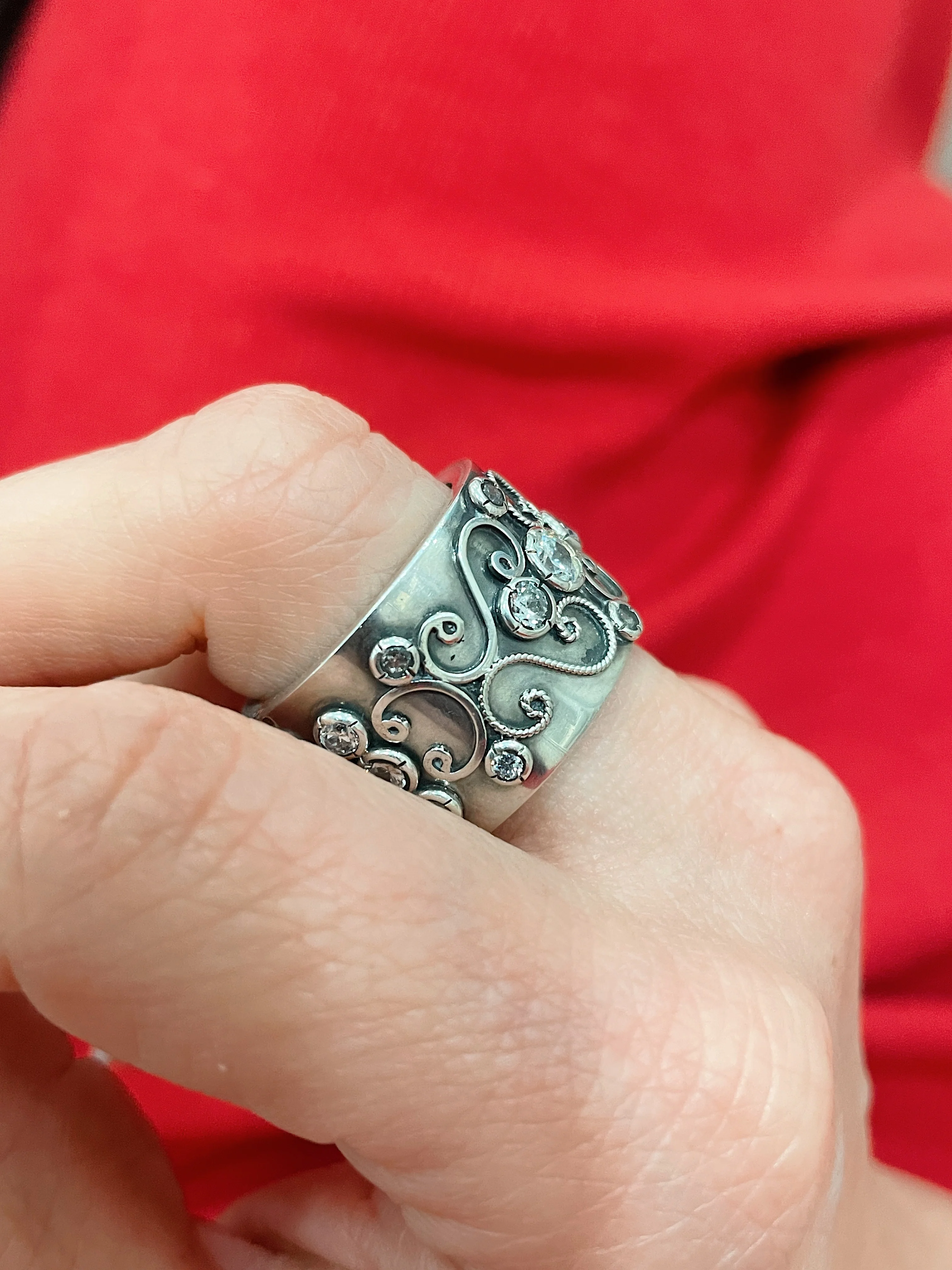 Sterling Silver Chunky Scroll Eternity - Image 4