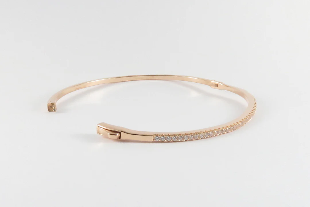 Sterling Silver Half Eternity Bangle - Image 3