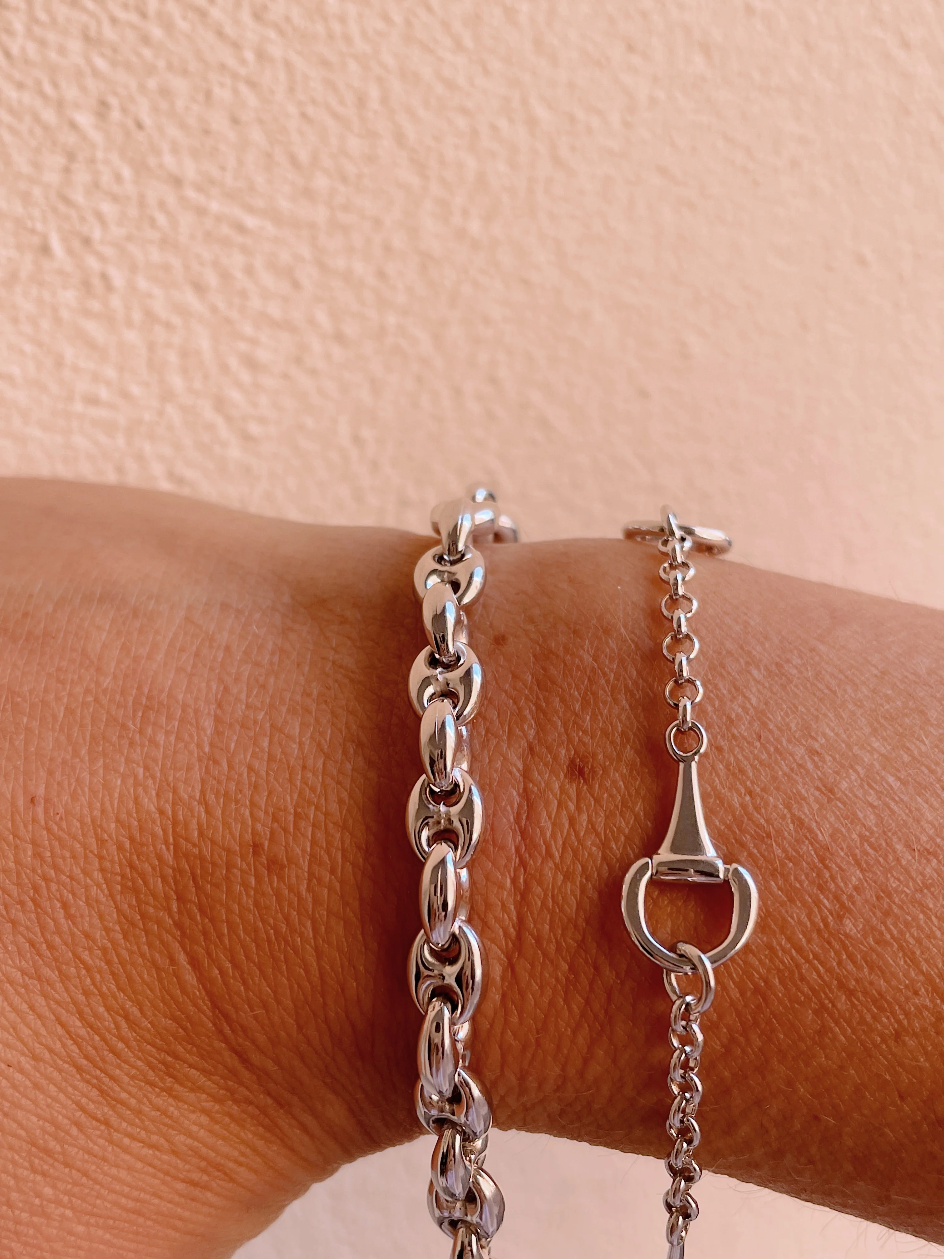Sterling Silver Alternating Coffee Bean Bracelet - Image 3