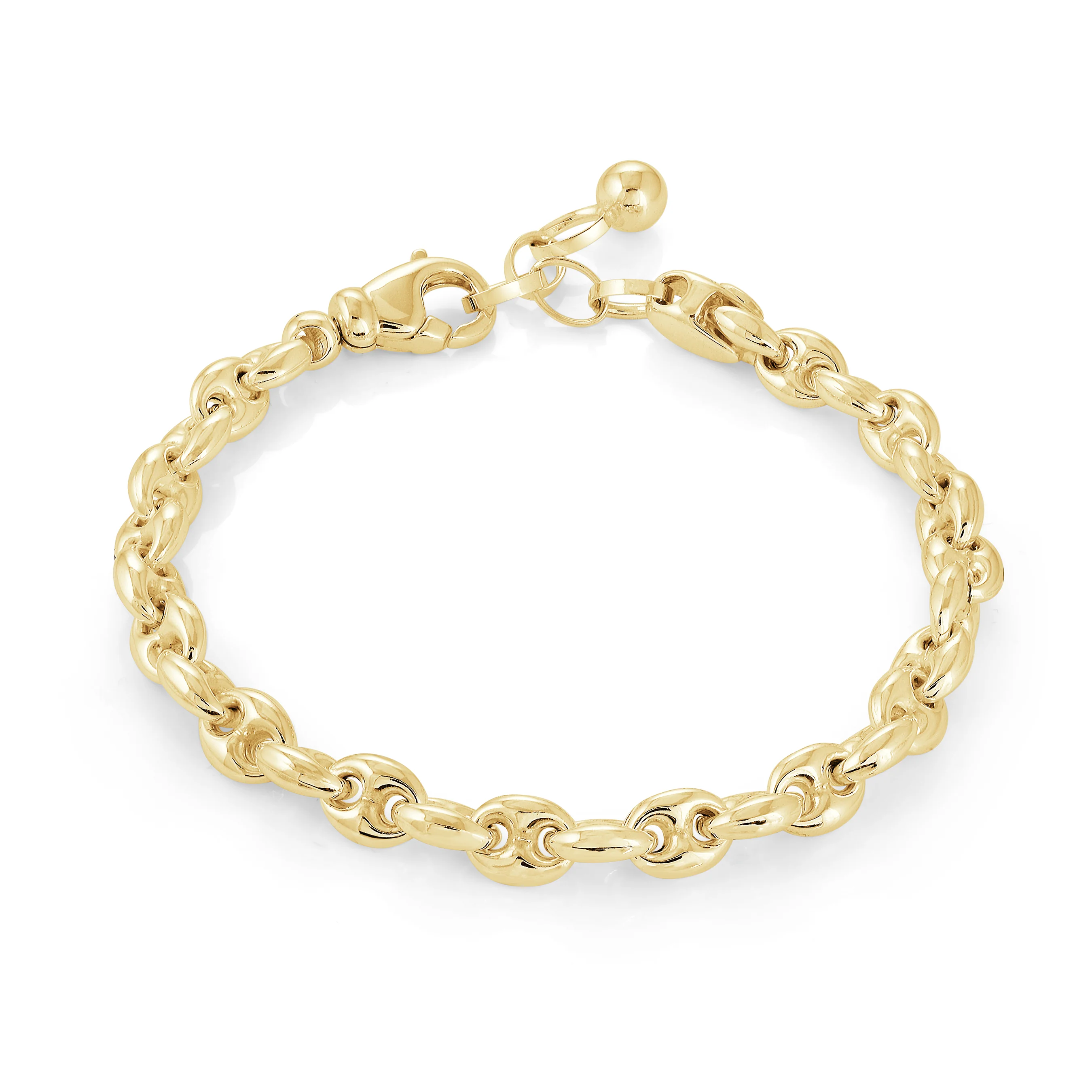 Sterling Silver Alternating Coffee Bean Bracelet - Image 4