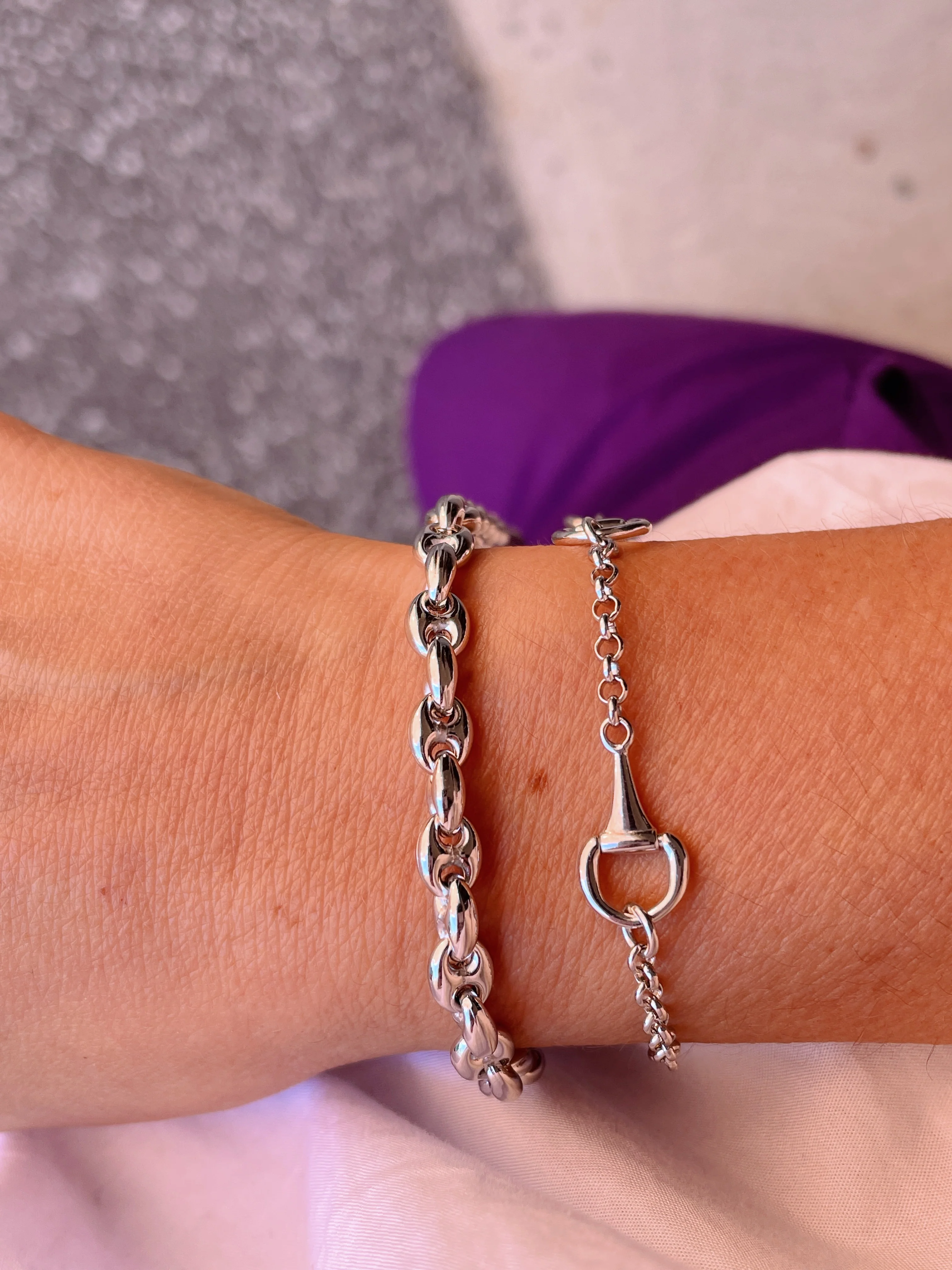 Sterling Silver Alternating Coffee Bean Bracelet - Image 5