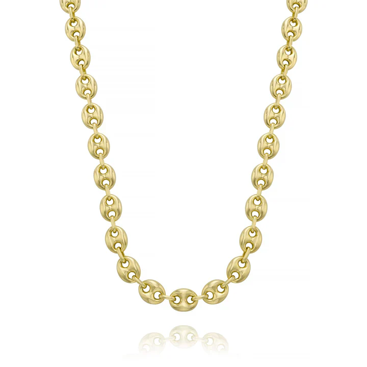 Sterling Silver Gold Plated Jumbo Coffee Bean Necklace