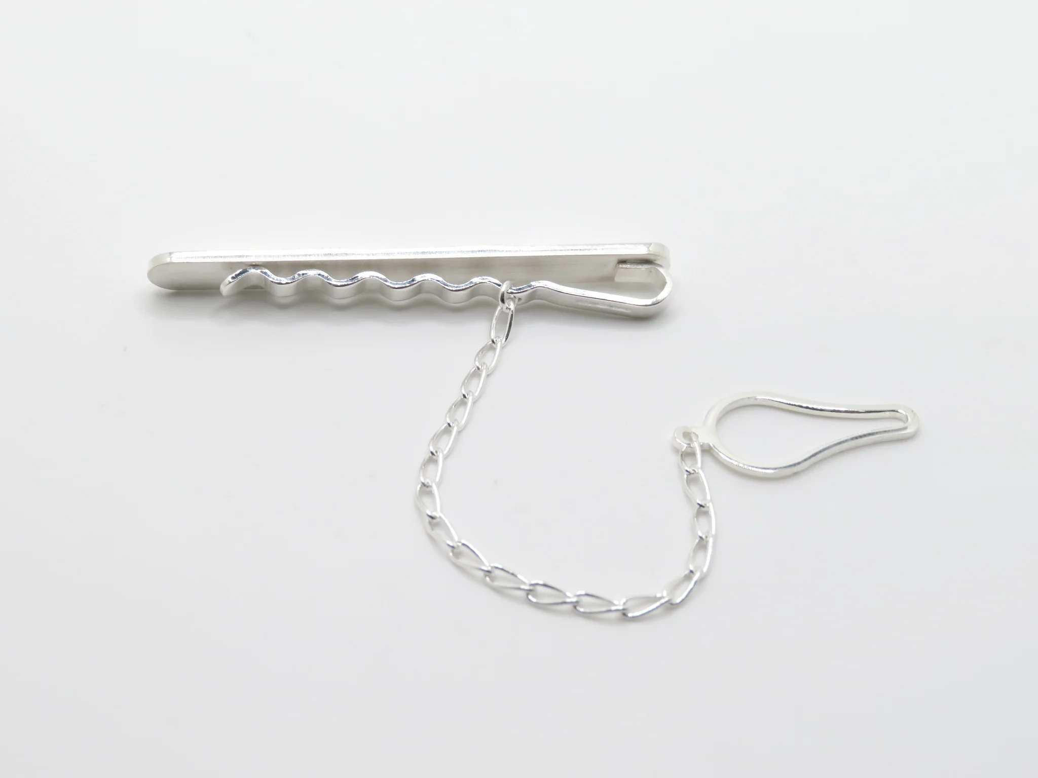 Sterling Silver Diagonal Striped Tie Bar - Image 3