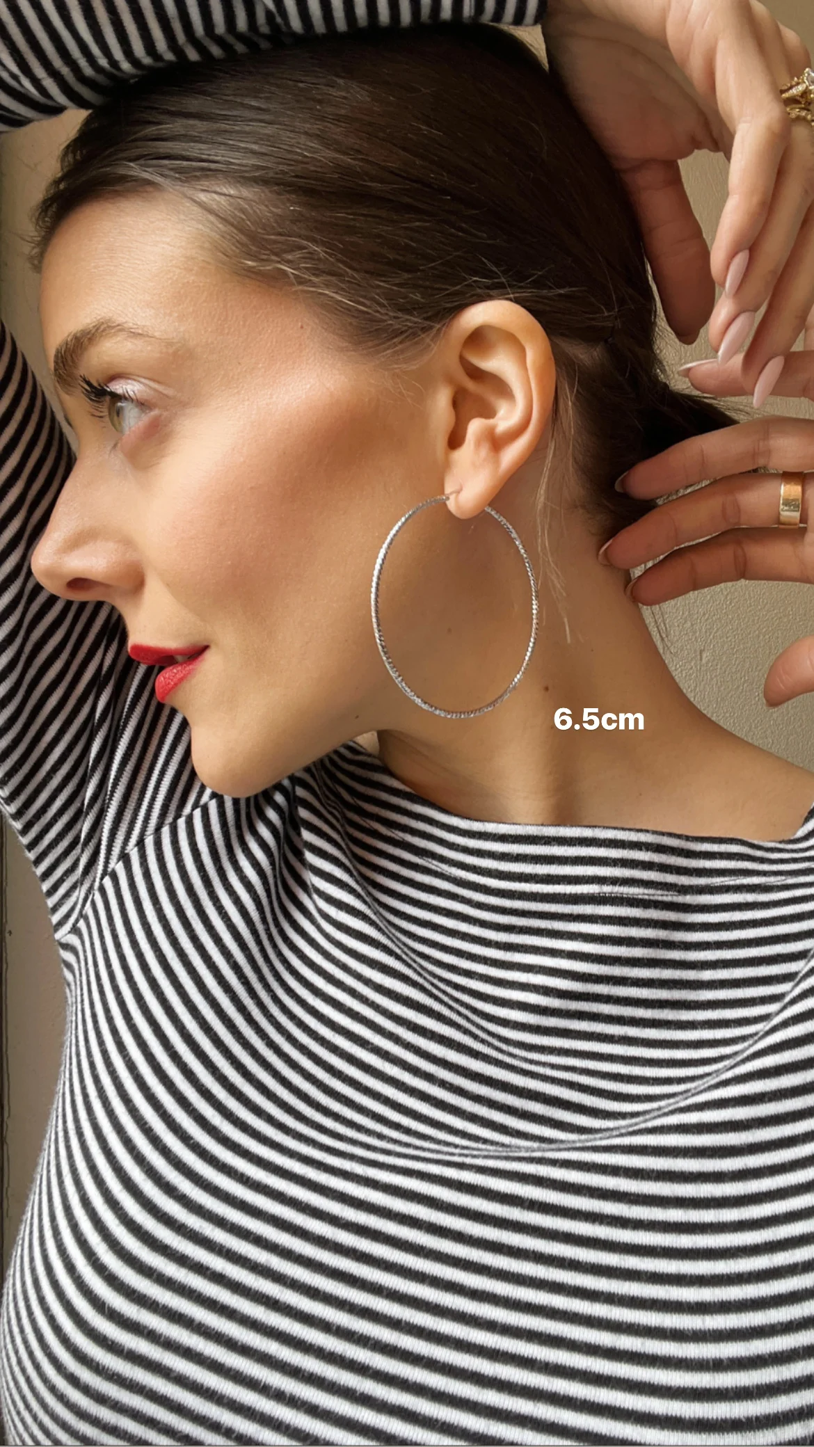 Sterling Silver Diamond Cut Hoops - Image 7