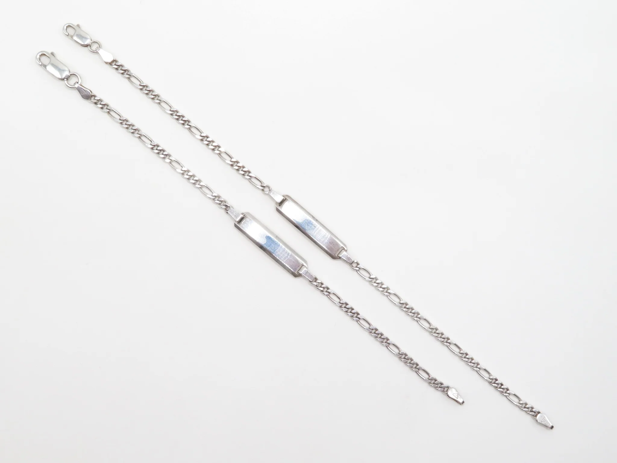 Sterling Silver Figaro ID Bracelet - Image 5