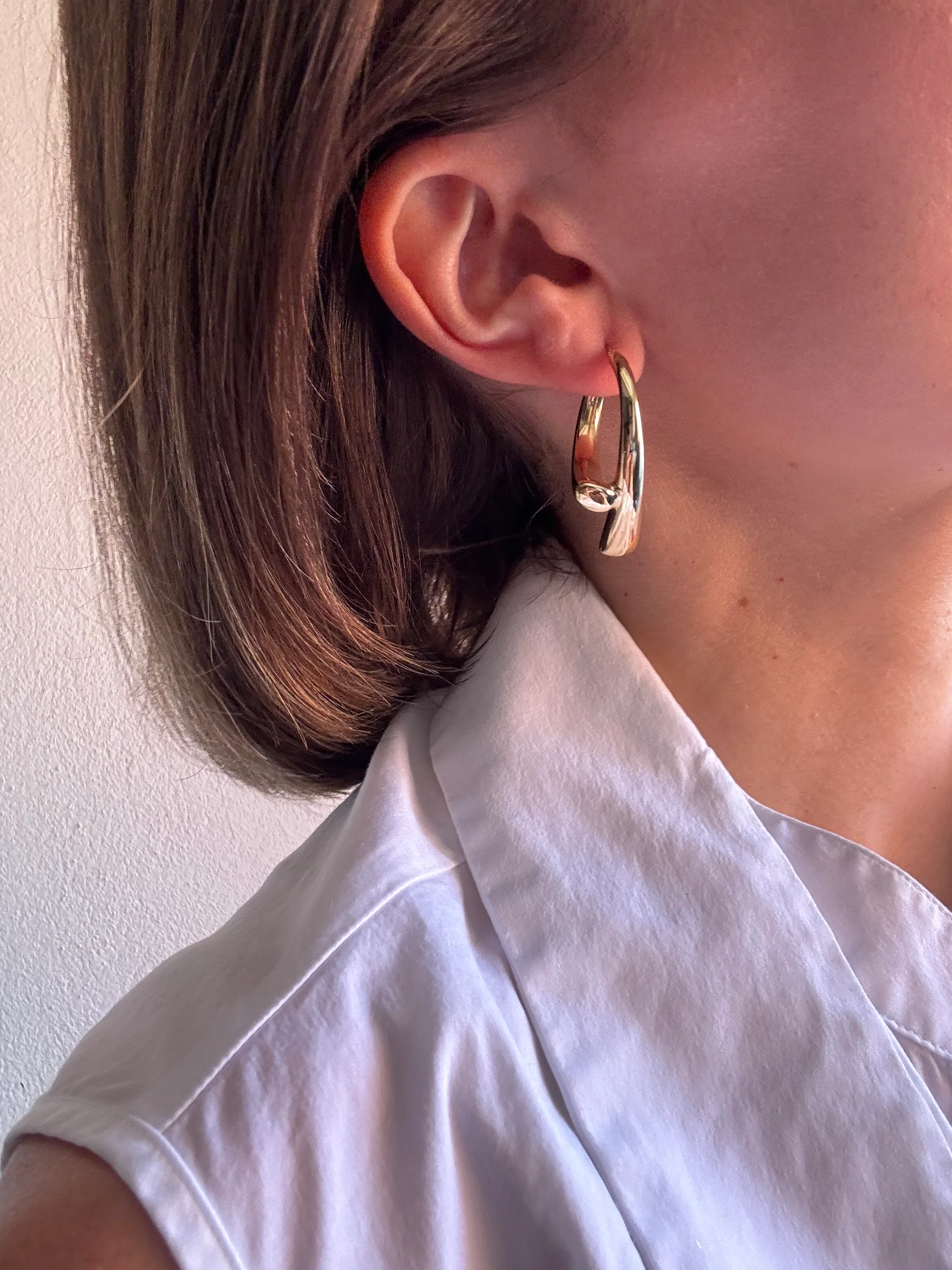 Sterling Silver Sculpted Hoops - Image 6