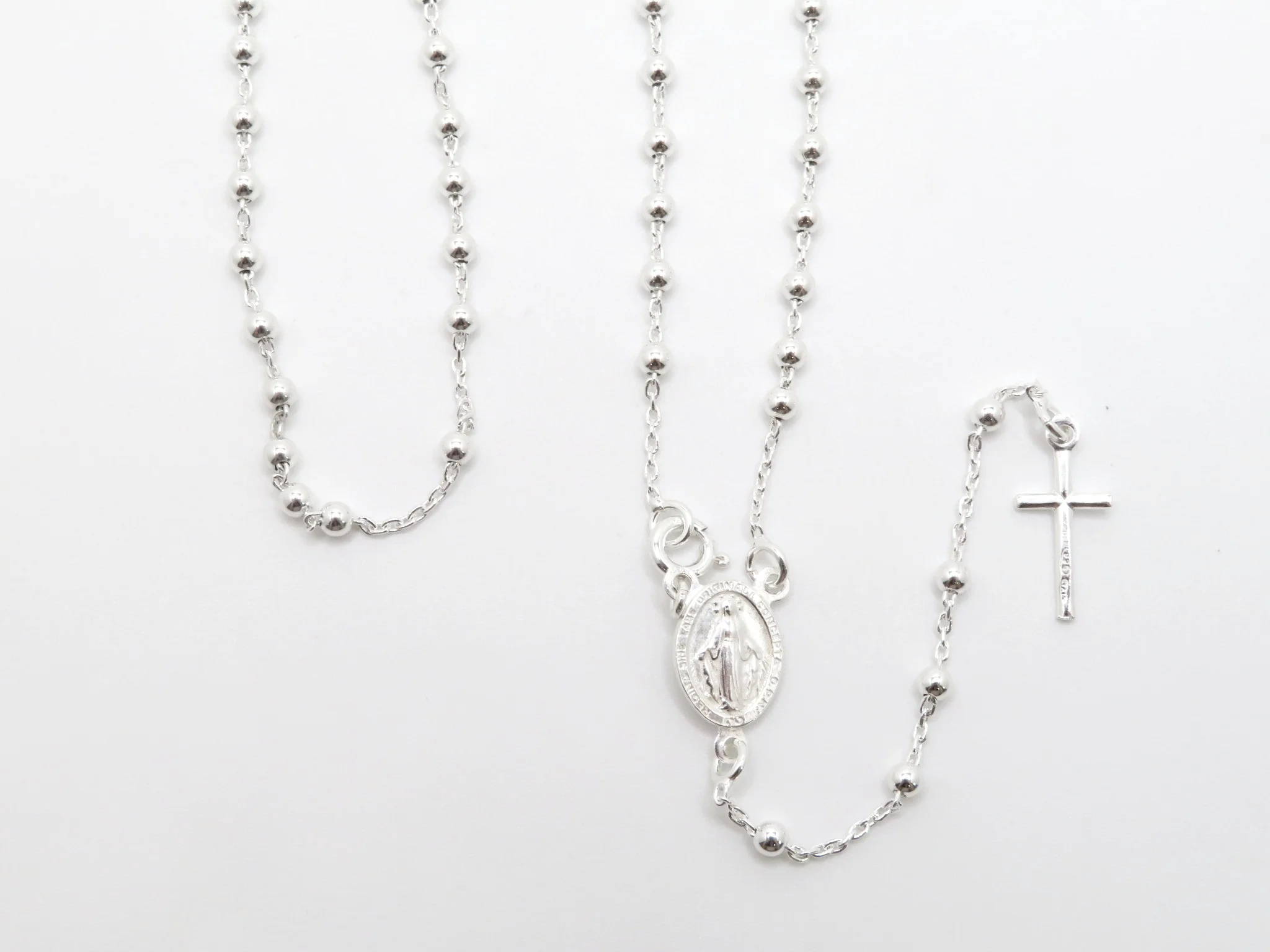 Sterling Silver Rosary Necklace