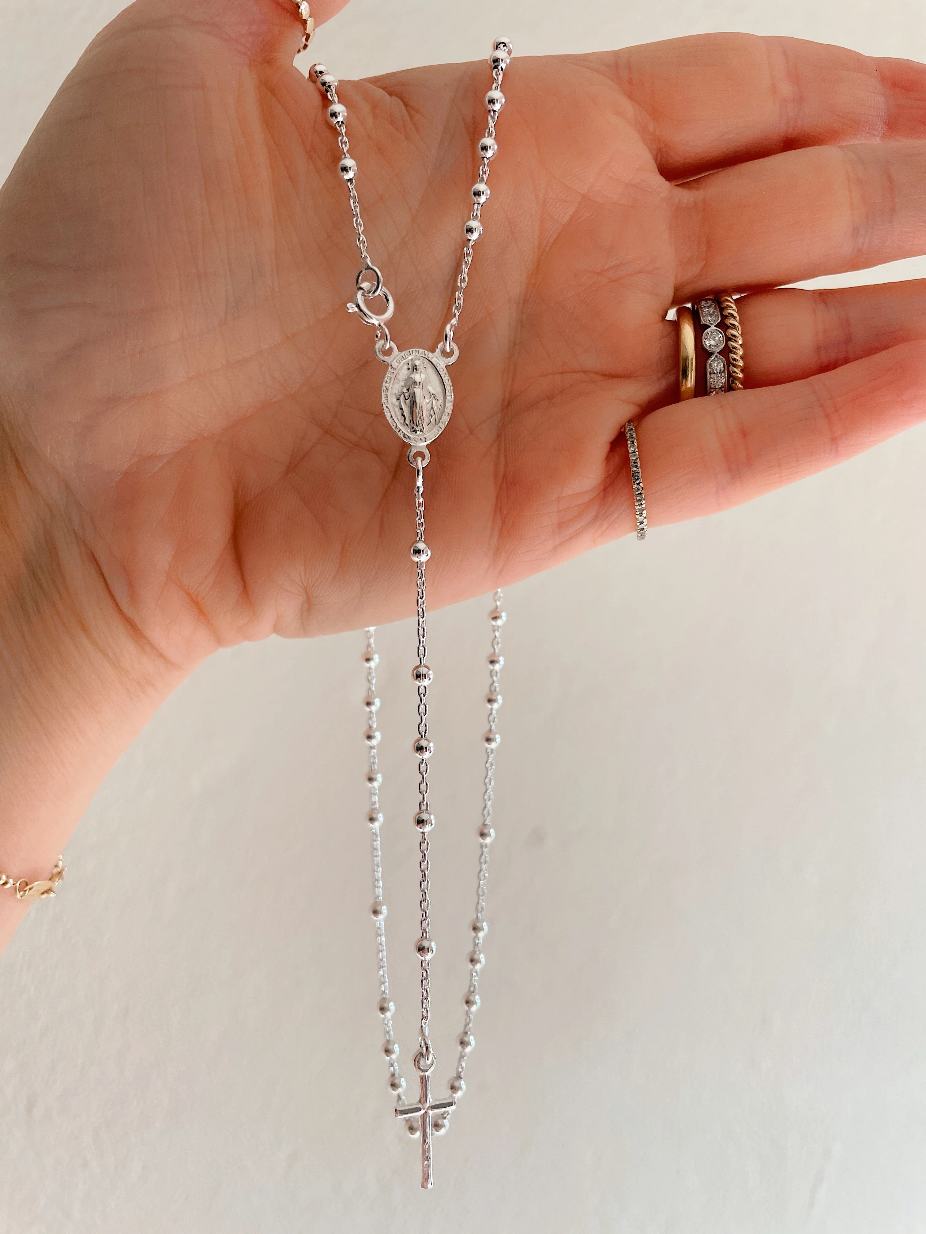 Sterling Silver Rosary Necklace - Image 5