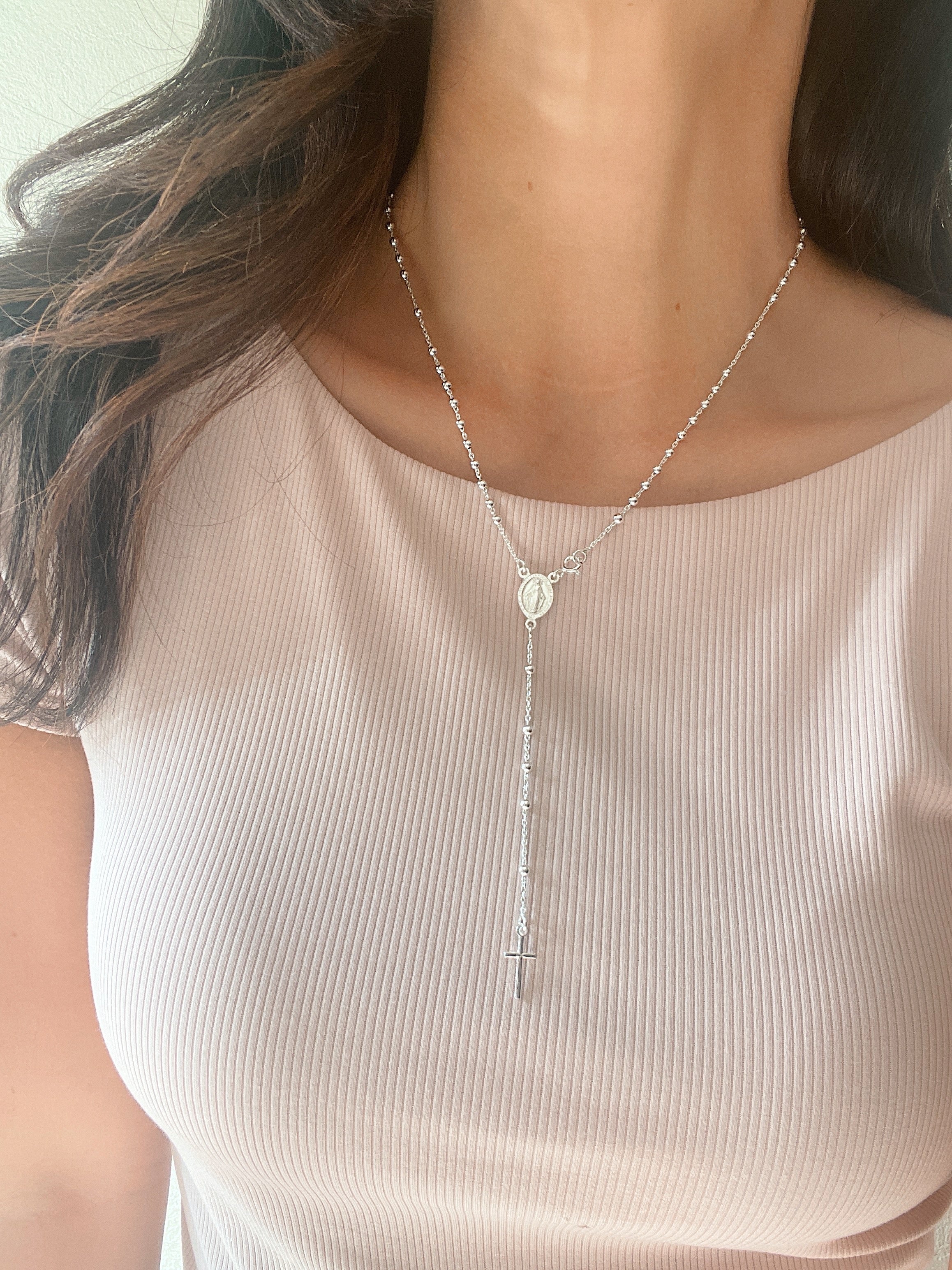 Sterling Silver Rosary Necklace - Image 7