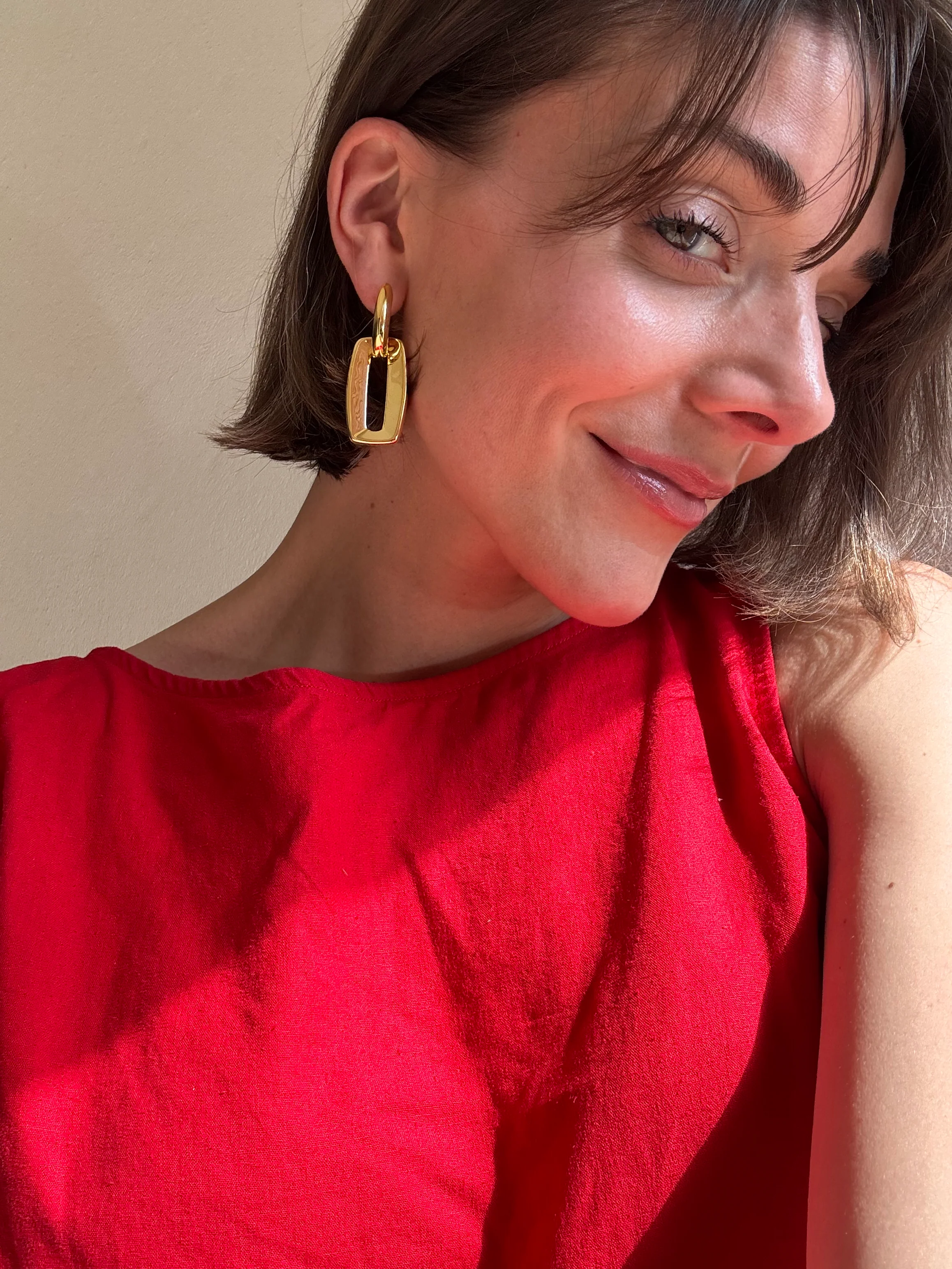 Sterling Silver Geometric Drop Convertible Earrings - Image 4