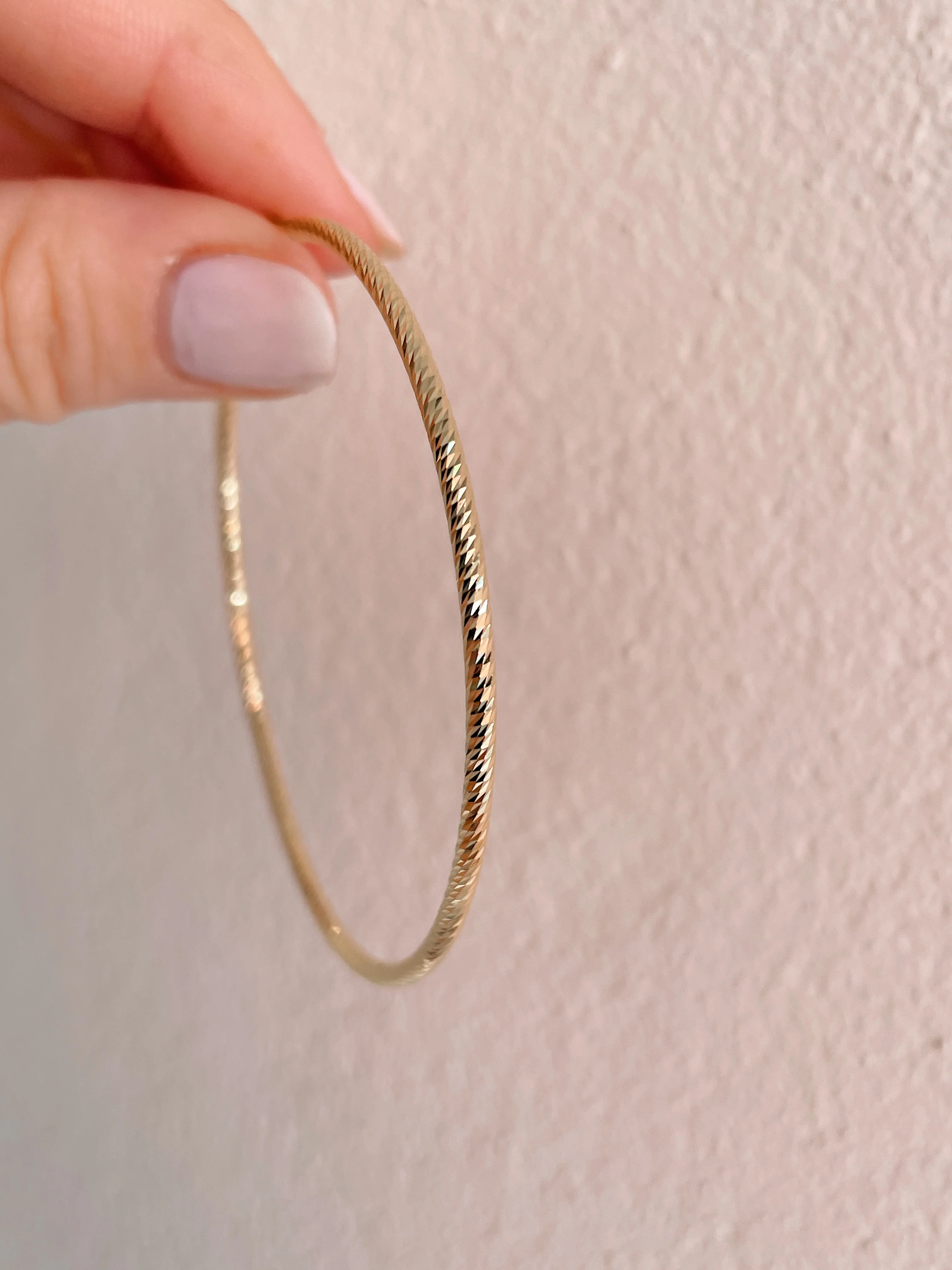Sterling Silver Gold Plated Diamond Cut Hoops - Image 5