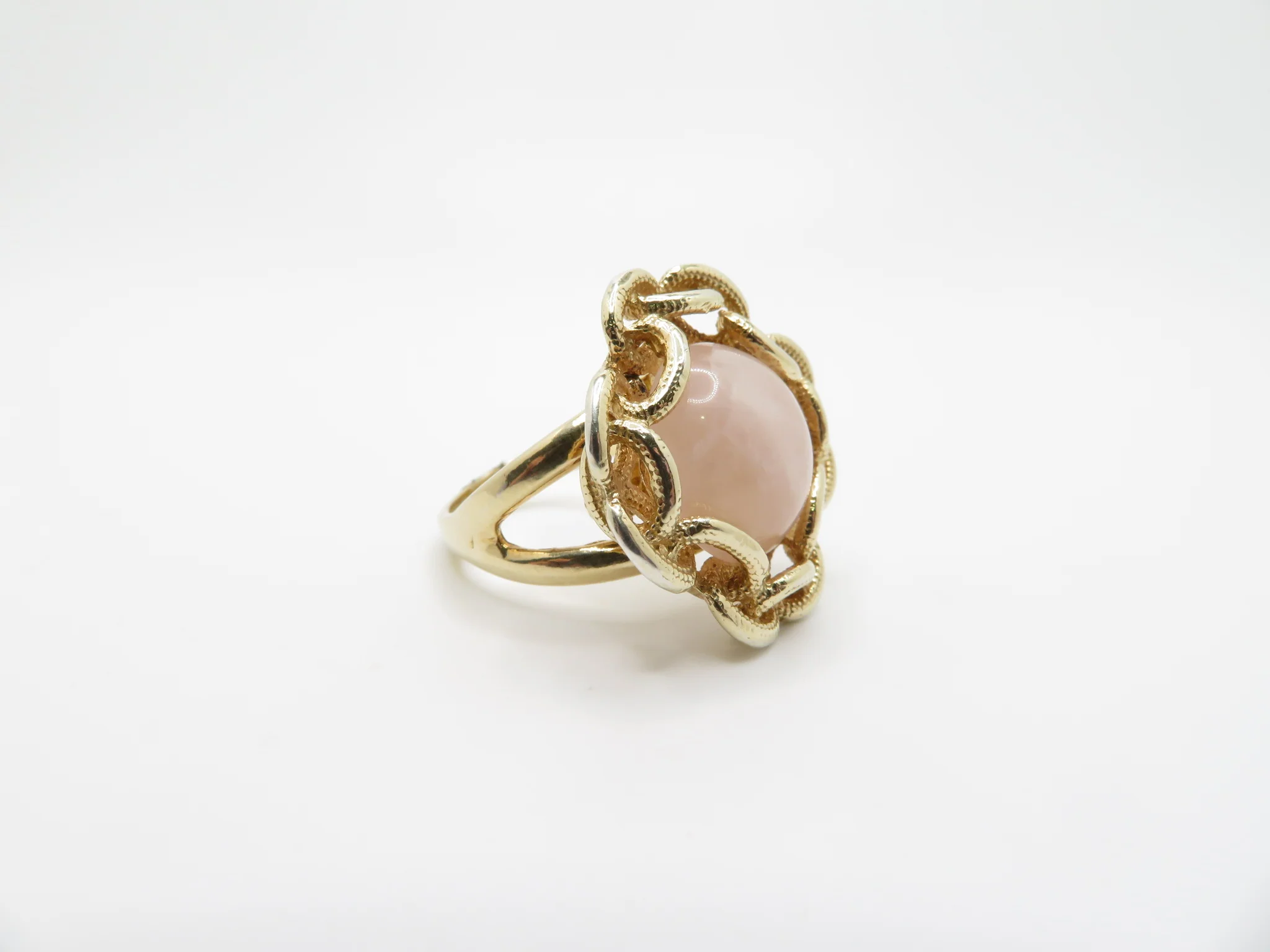 Sterling Silver Yellow Gold Plated Agate Ring - Image 3
