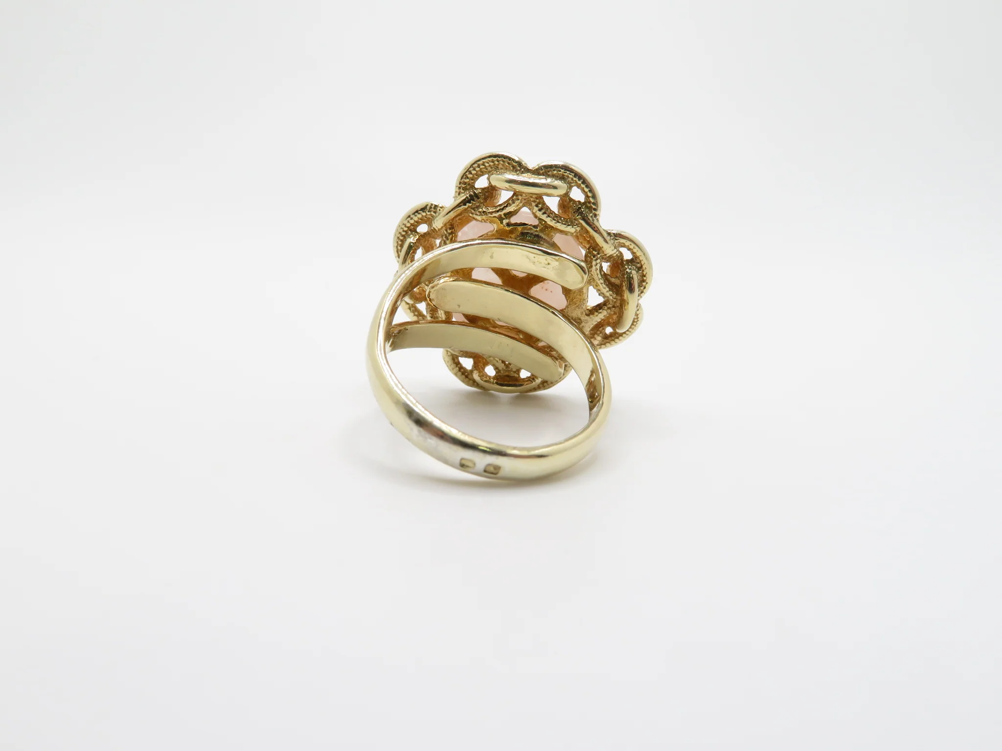 Sterling Silver Yellow Gold Plated Agate Ring - Image 4