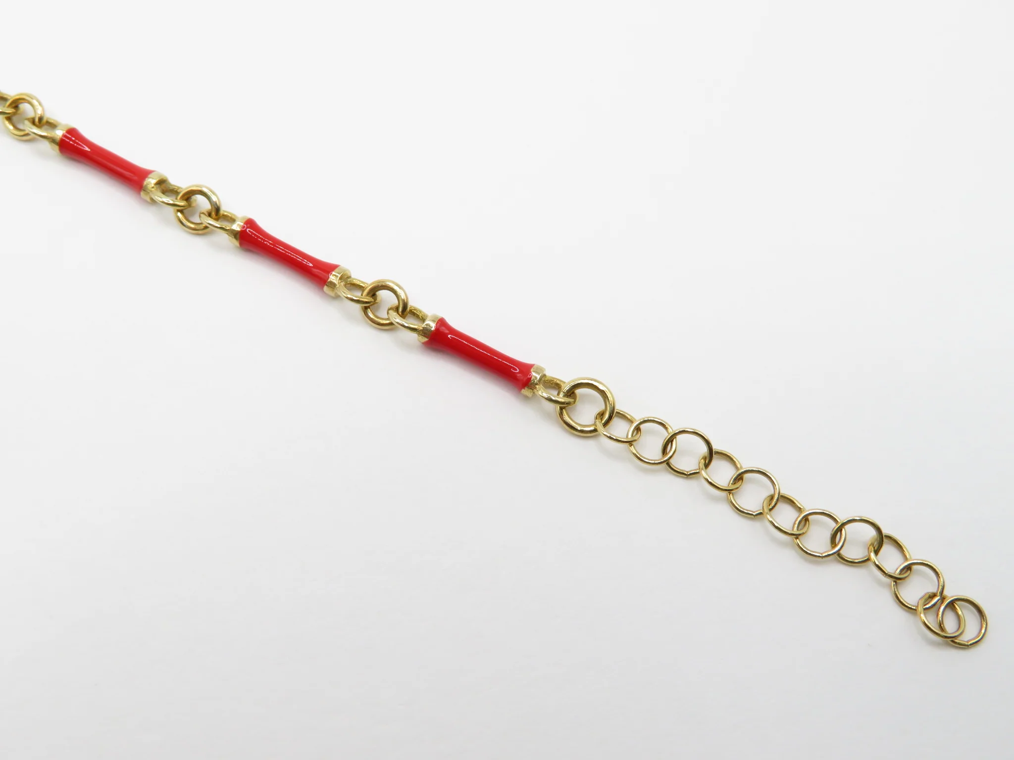 Sterling Silver Gold Plated Bamboo Enamel Bracelet - Image 3