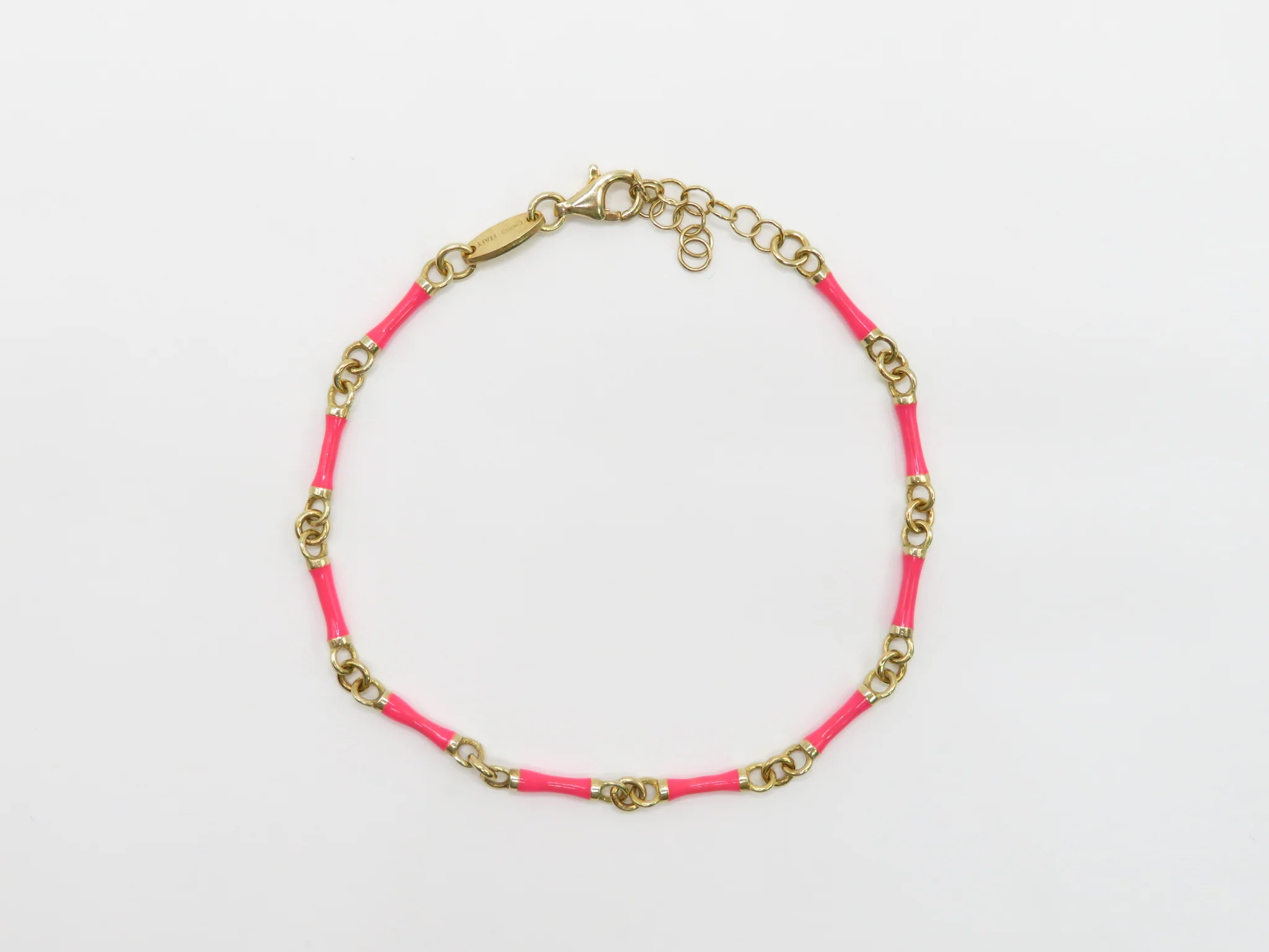 Sterling Silver Gold Plated Bamboo Enamel Bracelet - Image 4