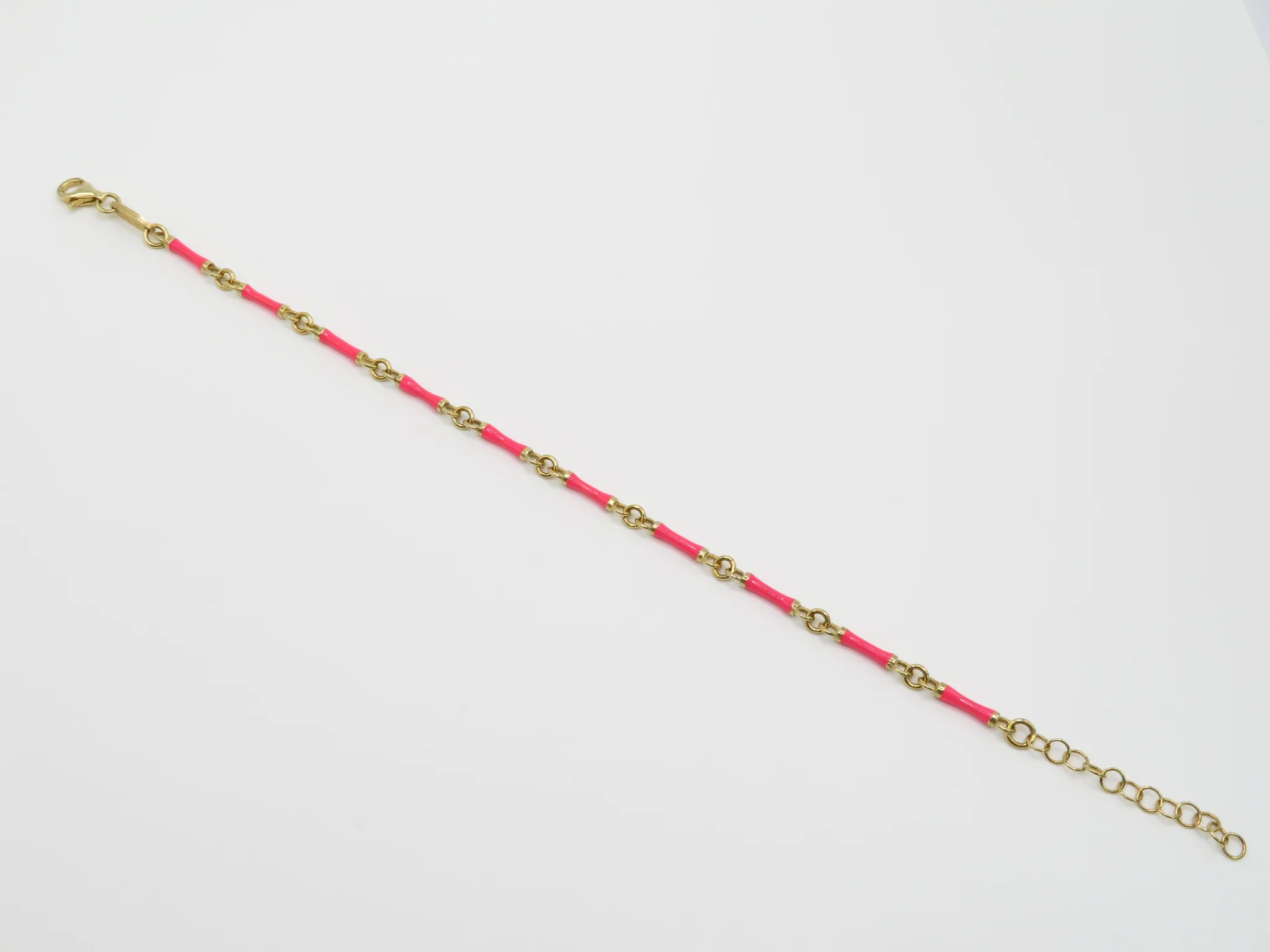 Sterling Silver Gold Plated Bamboo Enamel Bracelet - Image 6