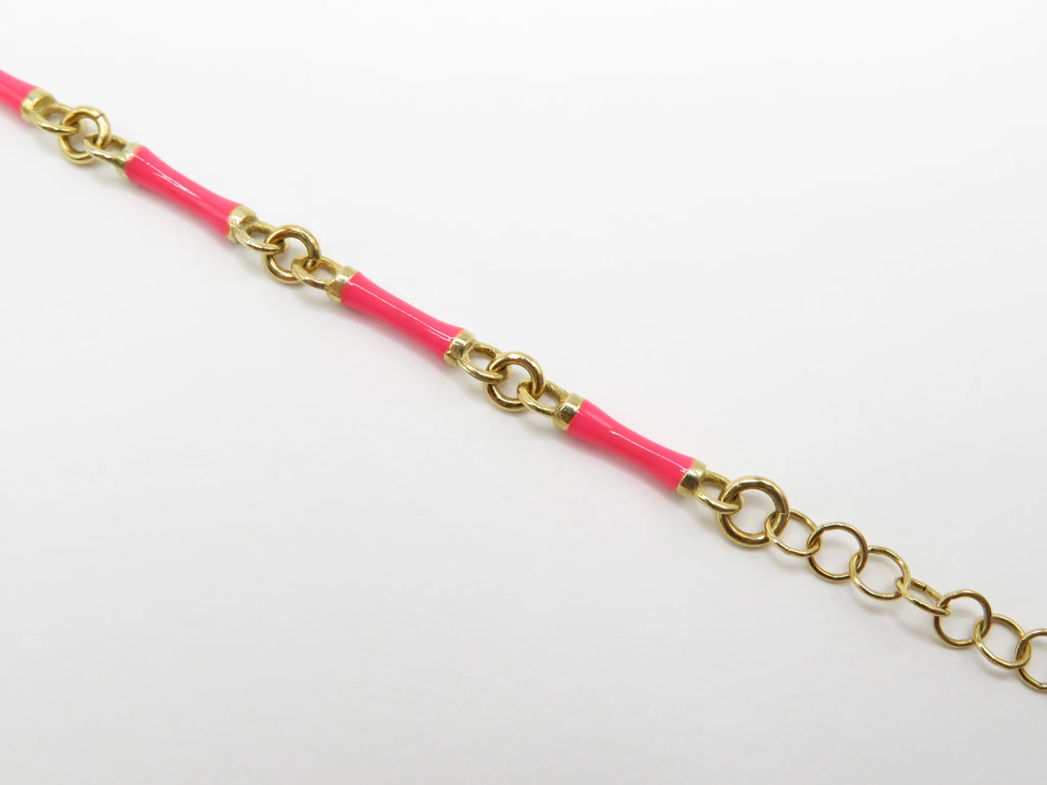 Sterling Silver Gold Plated Bamboo Enamel Bracelet - Image 7