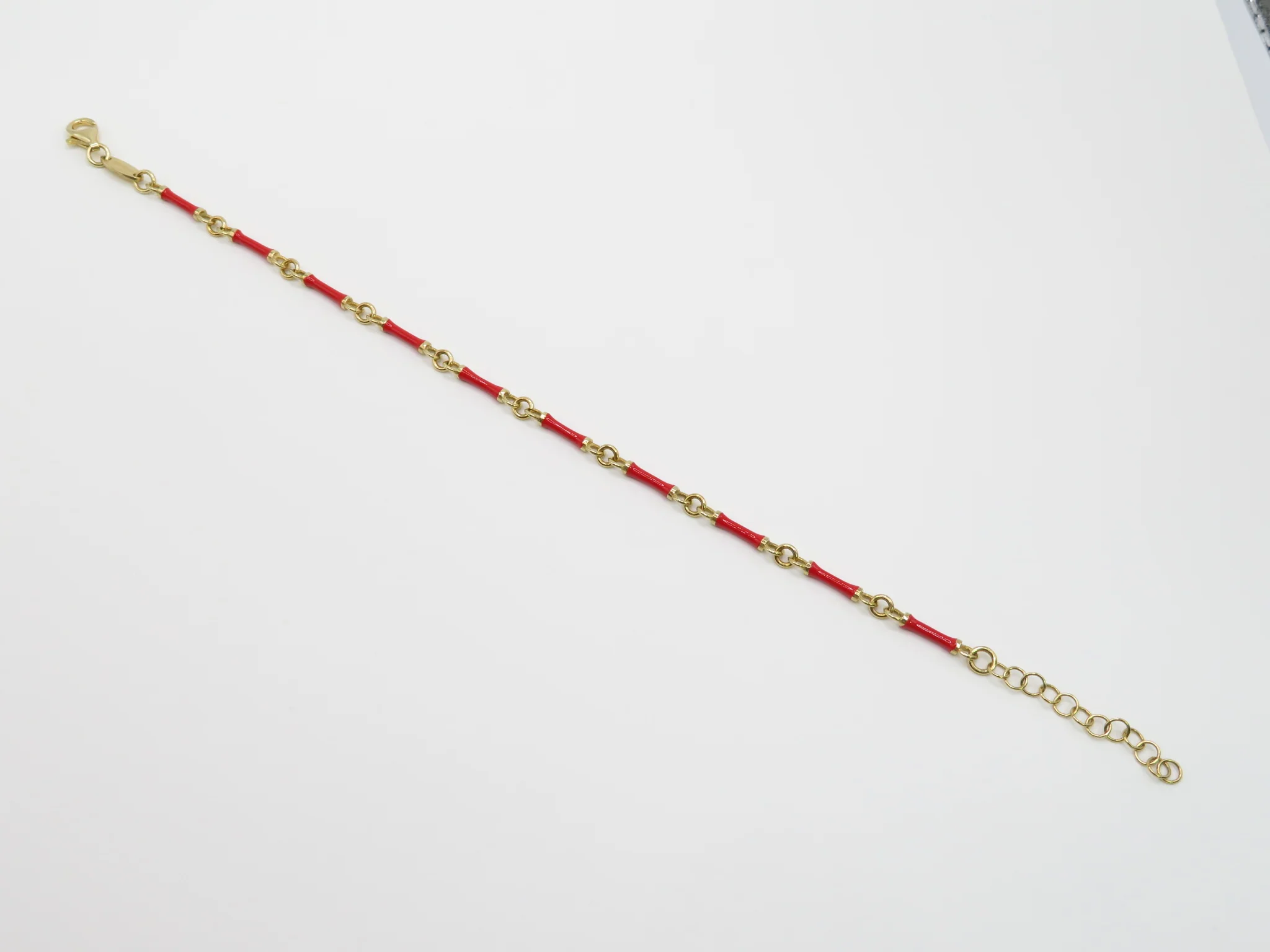 Sterling Silver Gold Plated Bamboo Enamel Bracelet - Image 8