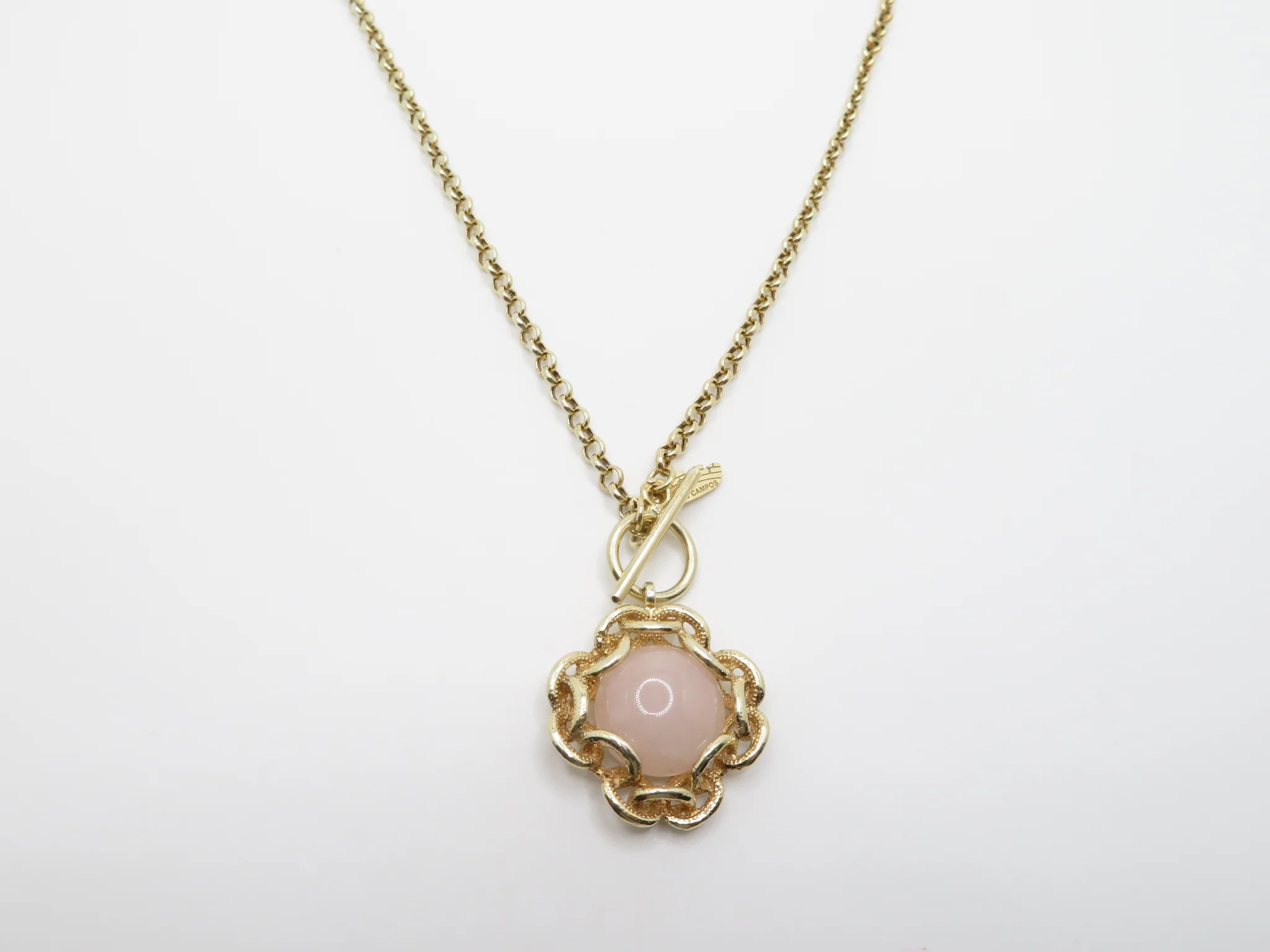 Sterling Silver Yellow Gold Plated Agate Necklace - Image 3