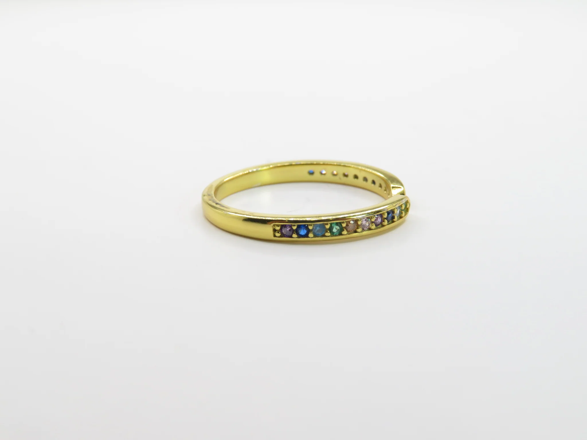 Sterling Silver Gold Plated Rainbow Ring - Image 2