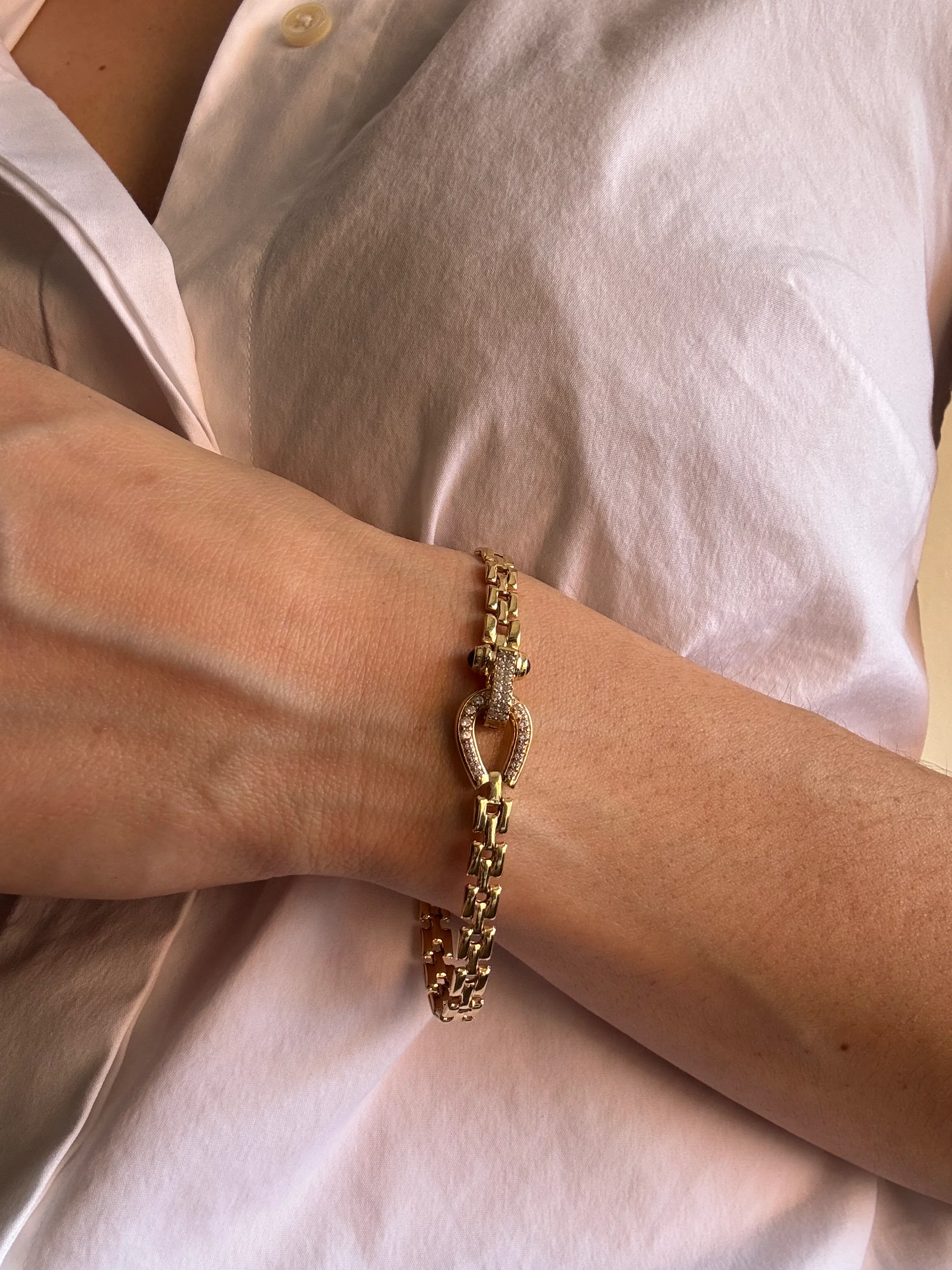 Sterling Silver Gold Plated Equestrian Bracelet - Image 2