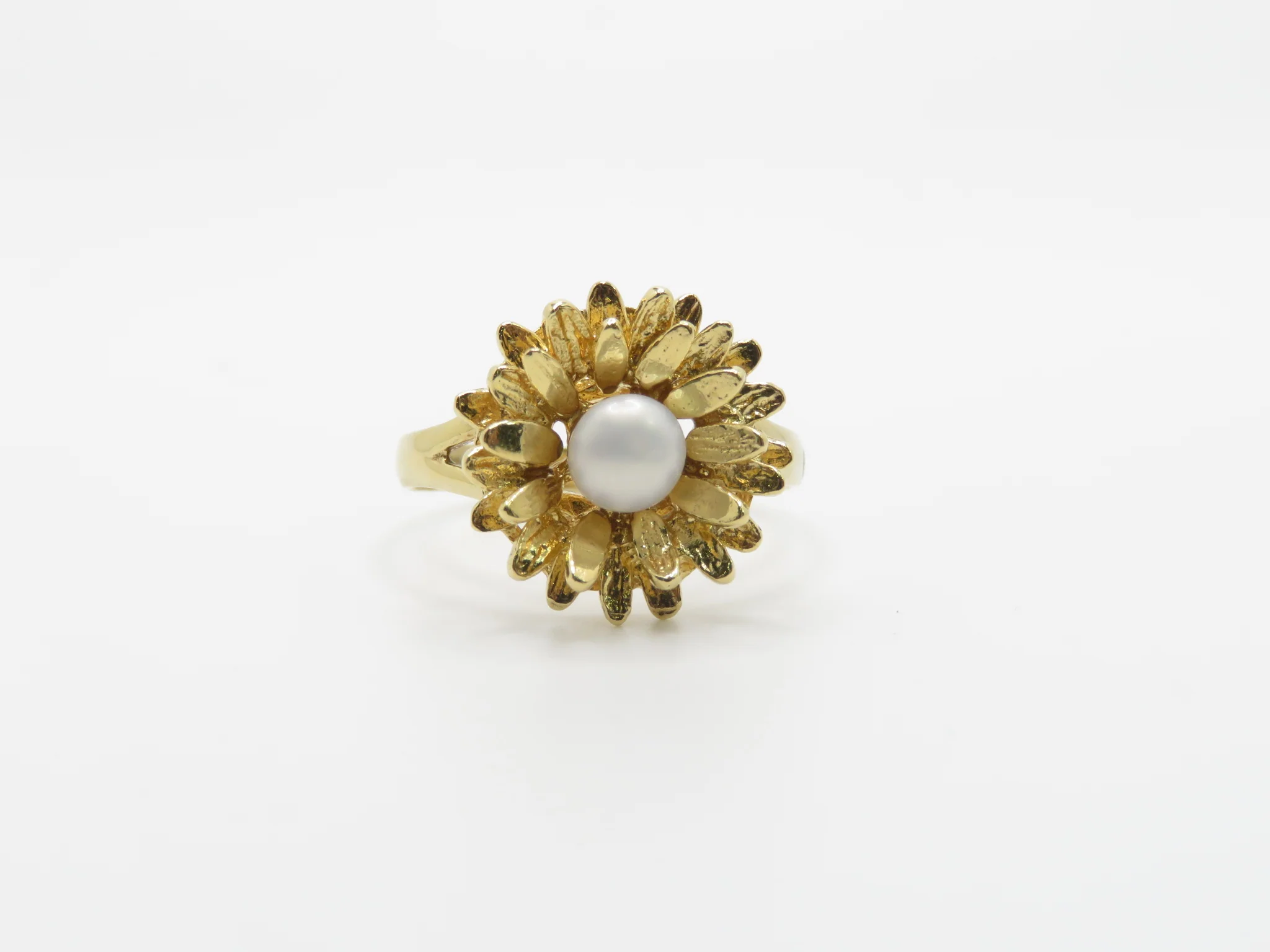 Sterling Silver Gold Plated Sunflower Ring