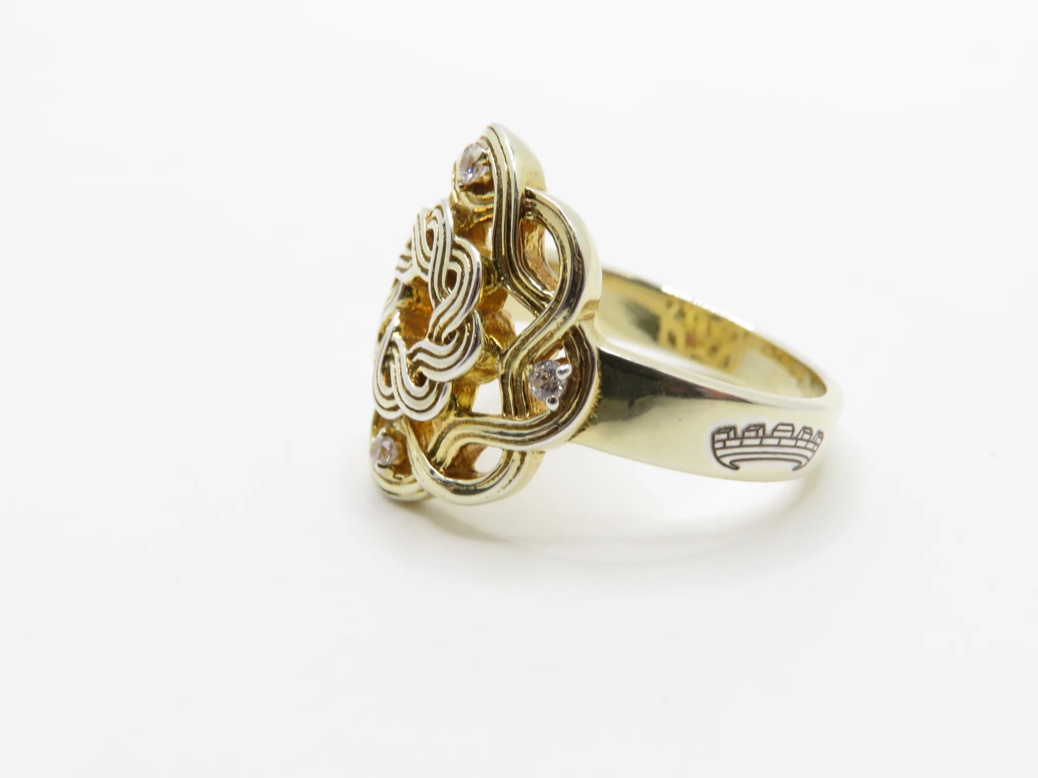Sterling Silver Yellow Gold Plated Celtic Ring