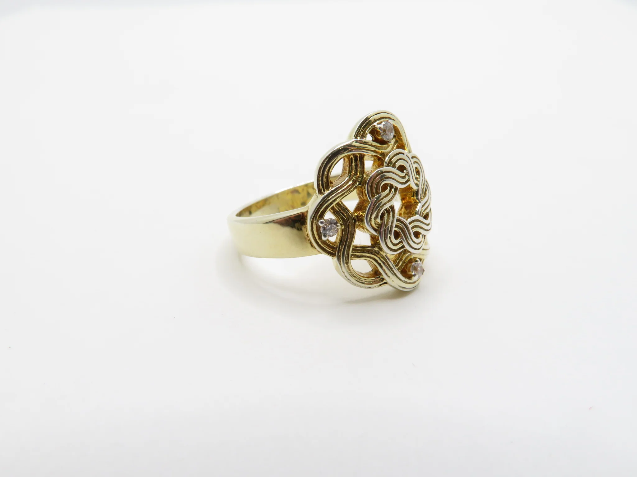 Sterling Silver Yellow Gold Plated Celtic Ring - Image 3