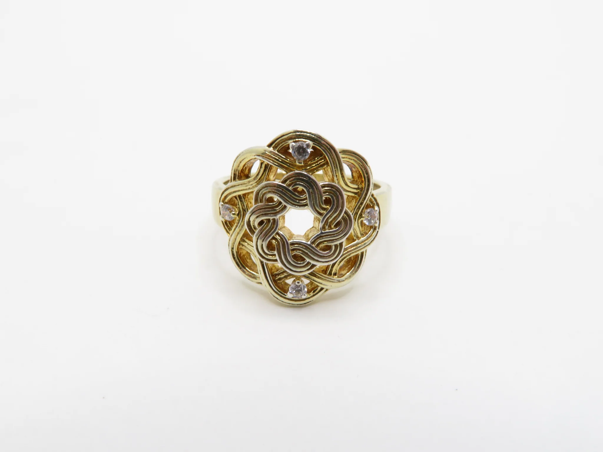 Sterling Silver Yellow Gold Plated Celtic Ring - Image 4