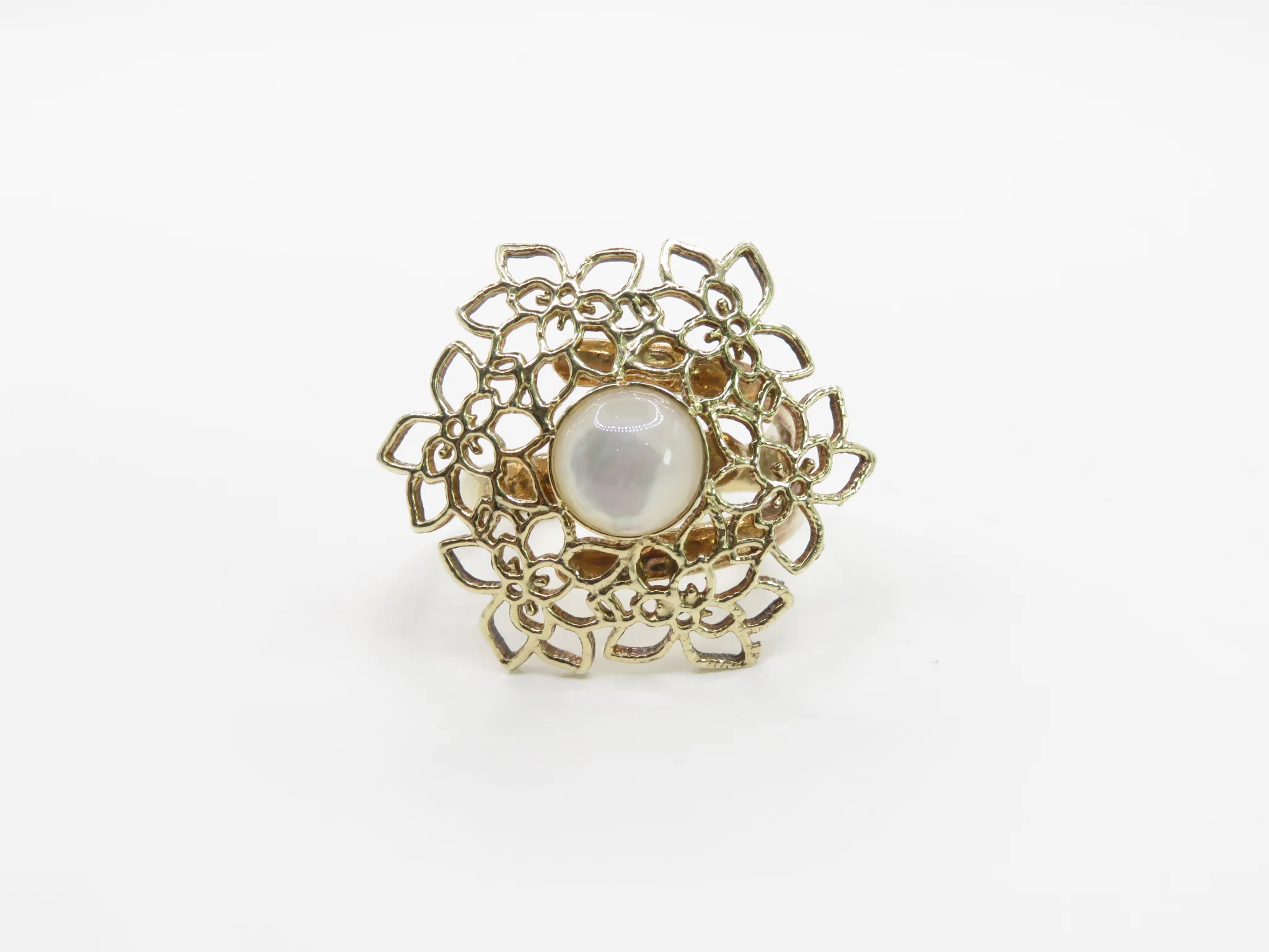 Sterling Silver Gold Plated Moonstone Ring