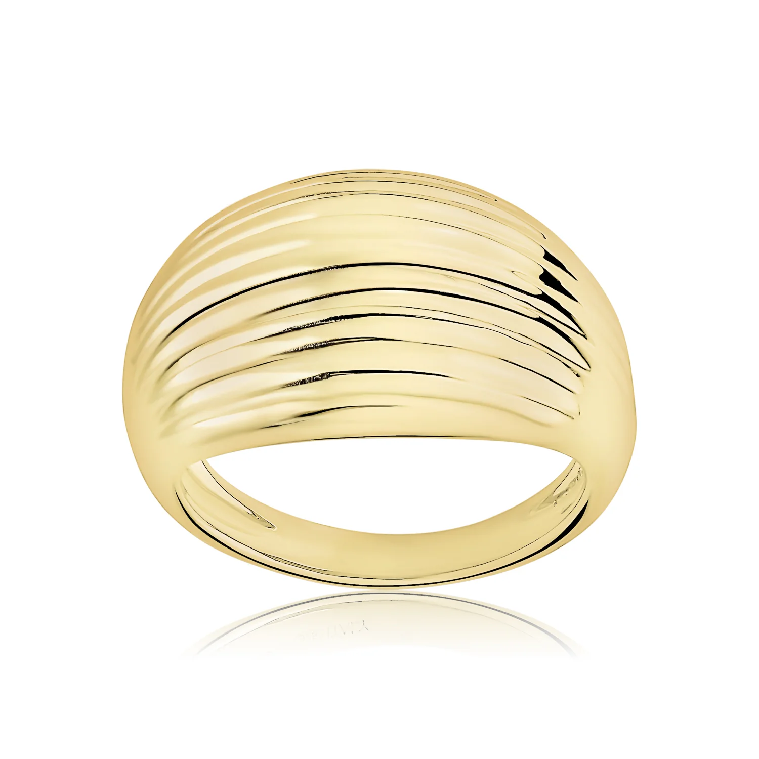 Sterling Silver Ribbed Dome Ring - Image 3