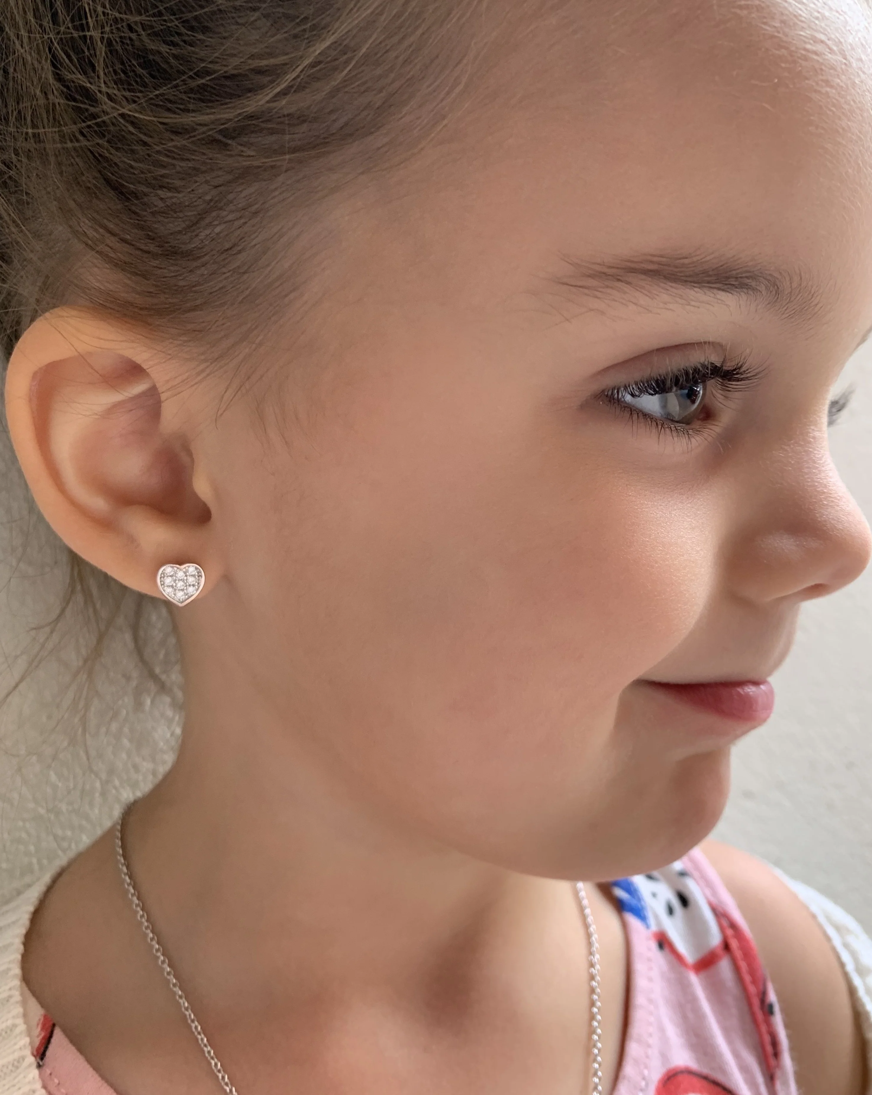 Sterling Silver Heart Stud Earrings - Image 2