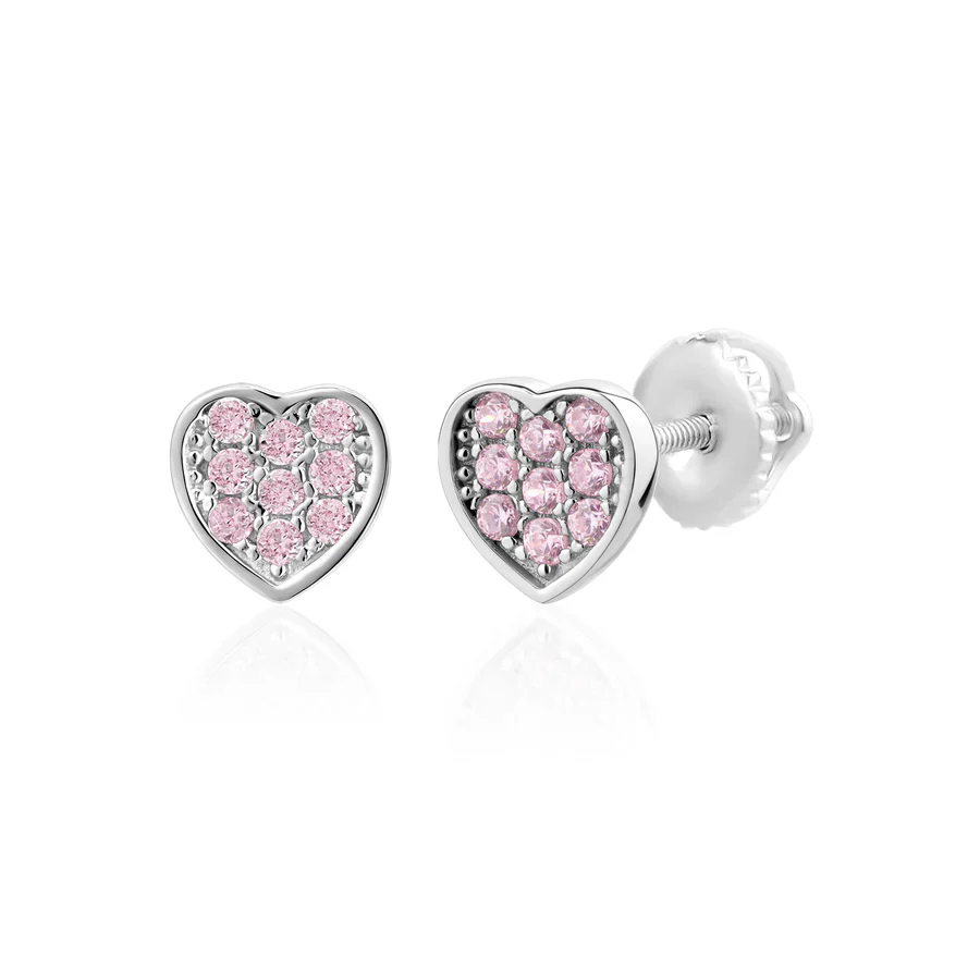 Sterling Silver Heart Stud Earrings - Image 3