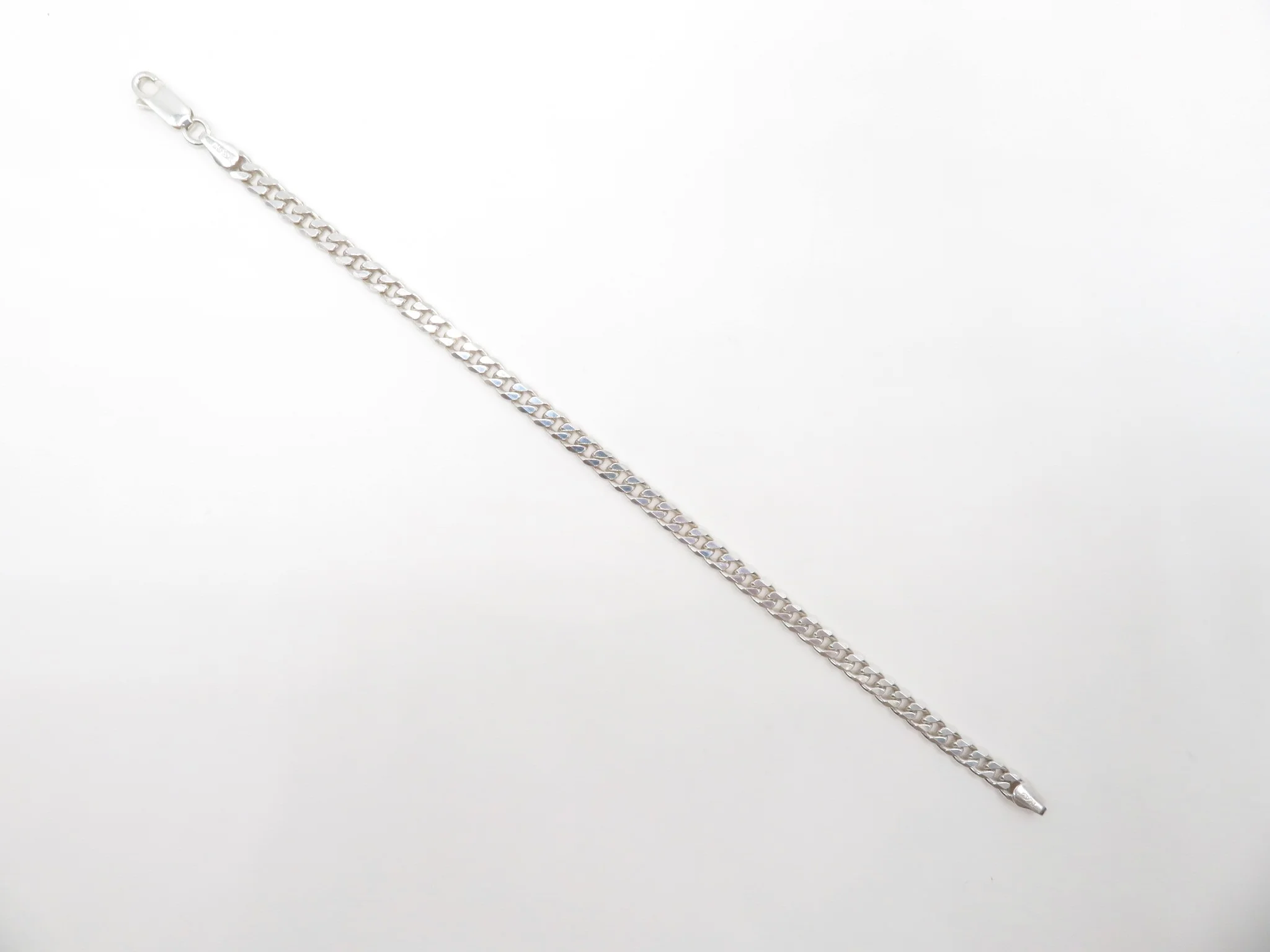 Sterling Silver Heavy Curb Bracelet - Image 3