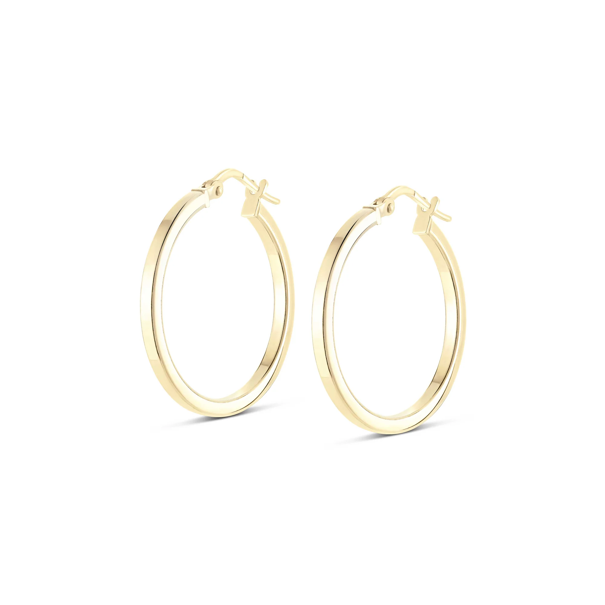 Sterling Silver High Polish Flat Hoops