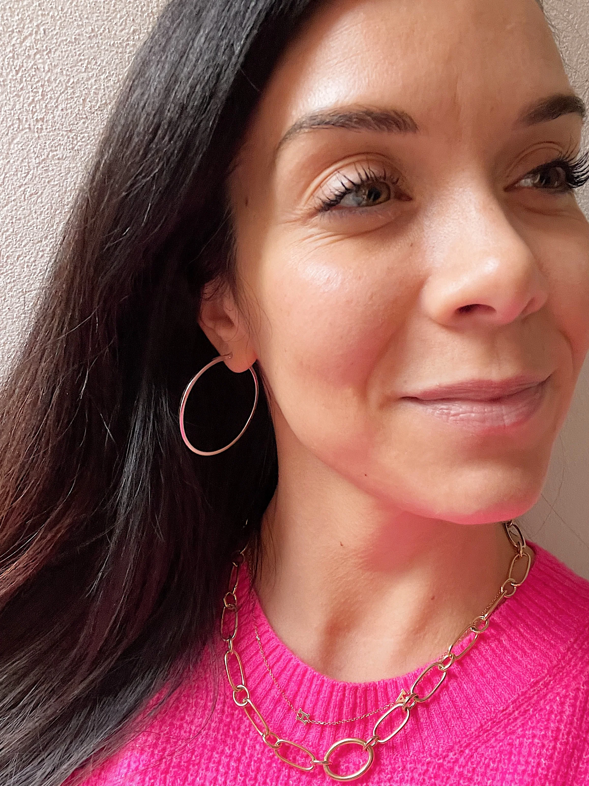 Sterling Silver High Polish Flat Hoops - Image 9