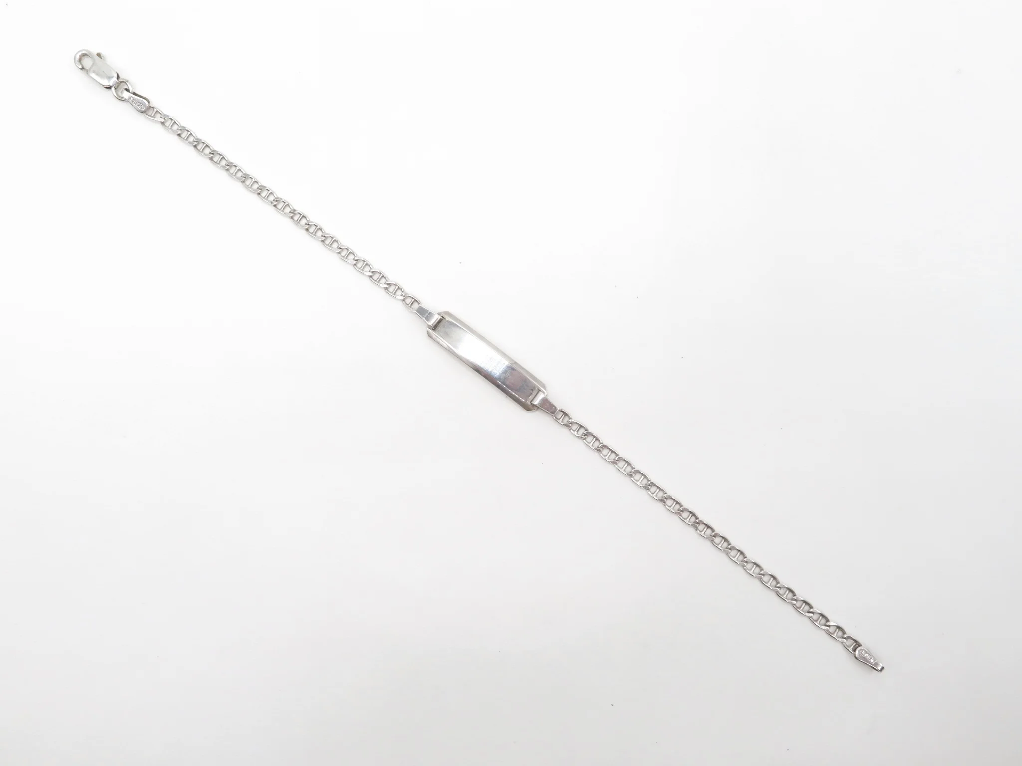 Sterling Silver Flat Anchor ID Bracelet - Image 2