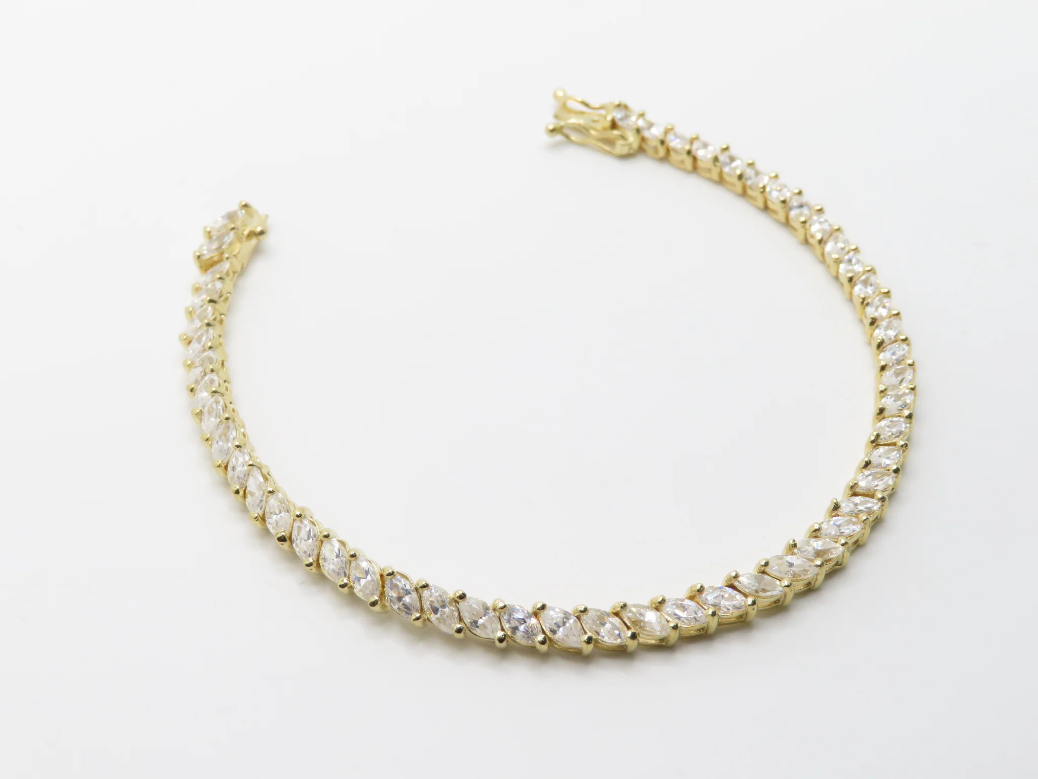 Sterling Silver Marquise Tennis Bracelet