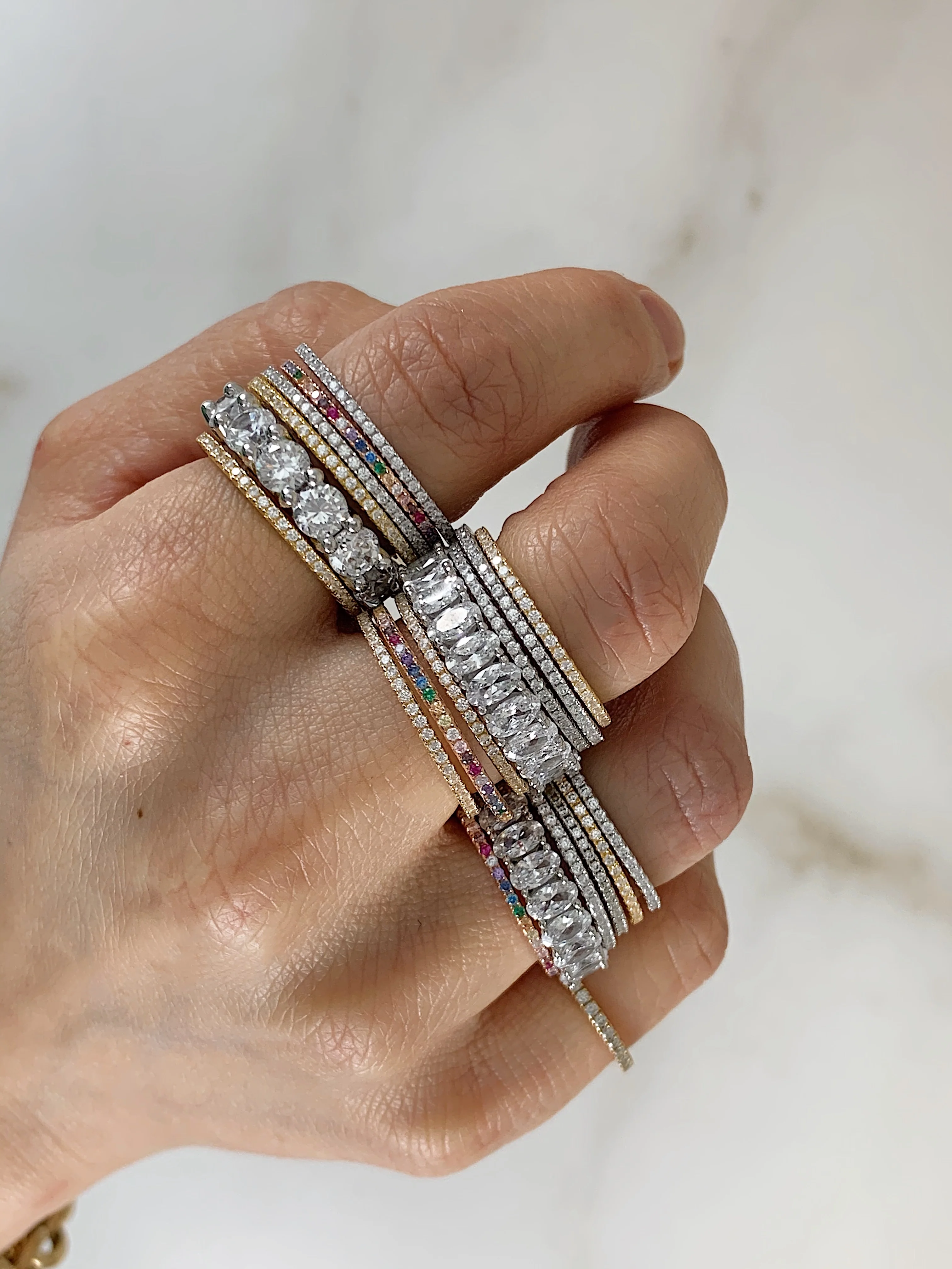 Sterling Silver Micro Cubic Zirconia Eternity Ring - Image 3